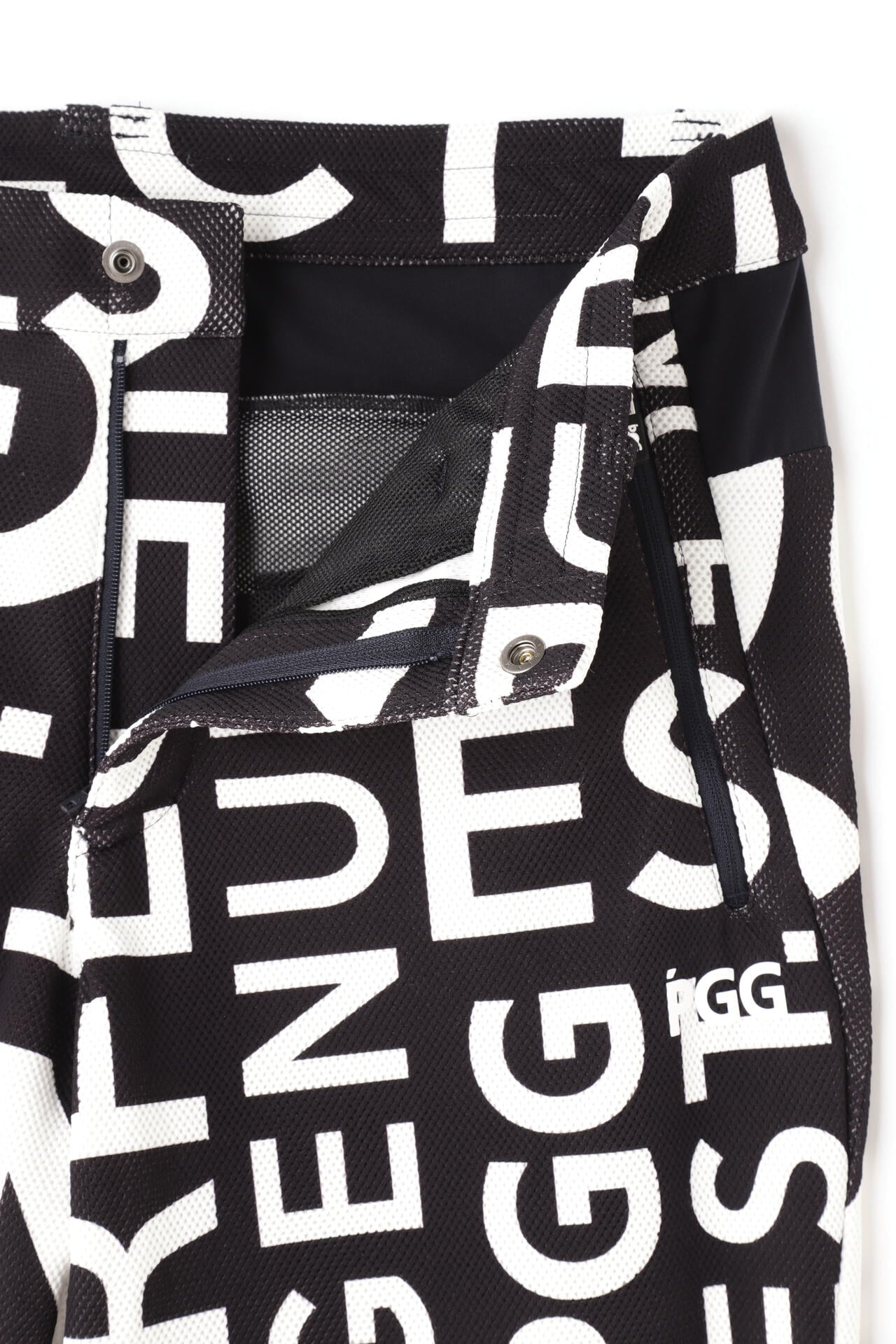 【PGG】ダブルラッセルパンツ ＜杢グレー＆ロゴ総柄＞ (MENS)