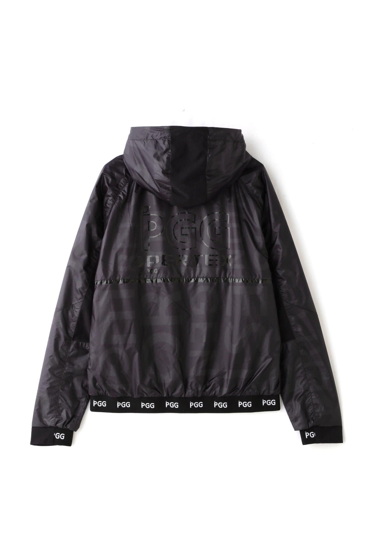 【PGG】【GSIX】PERTEX DIAMOND FUSEスタンドフーディブルゾン ＜ブラックロゴ総柄＞ (LADIES)