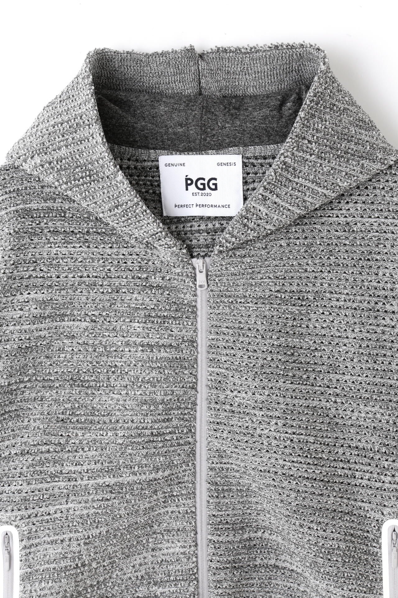 PGG】ポリエステルヤーン パイルアミ フルジップフーディ ＜杢グレー