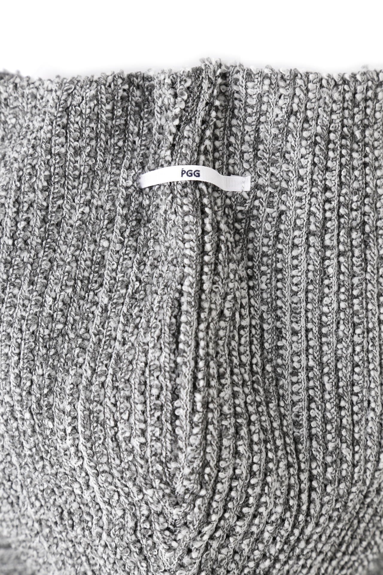 PGG】ポリエステルヤーン パイルアミ フルジップフーディ ＜杢グレー