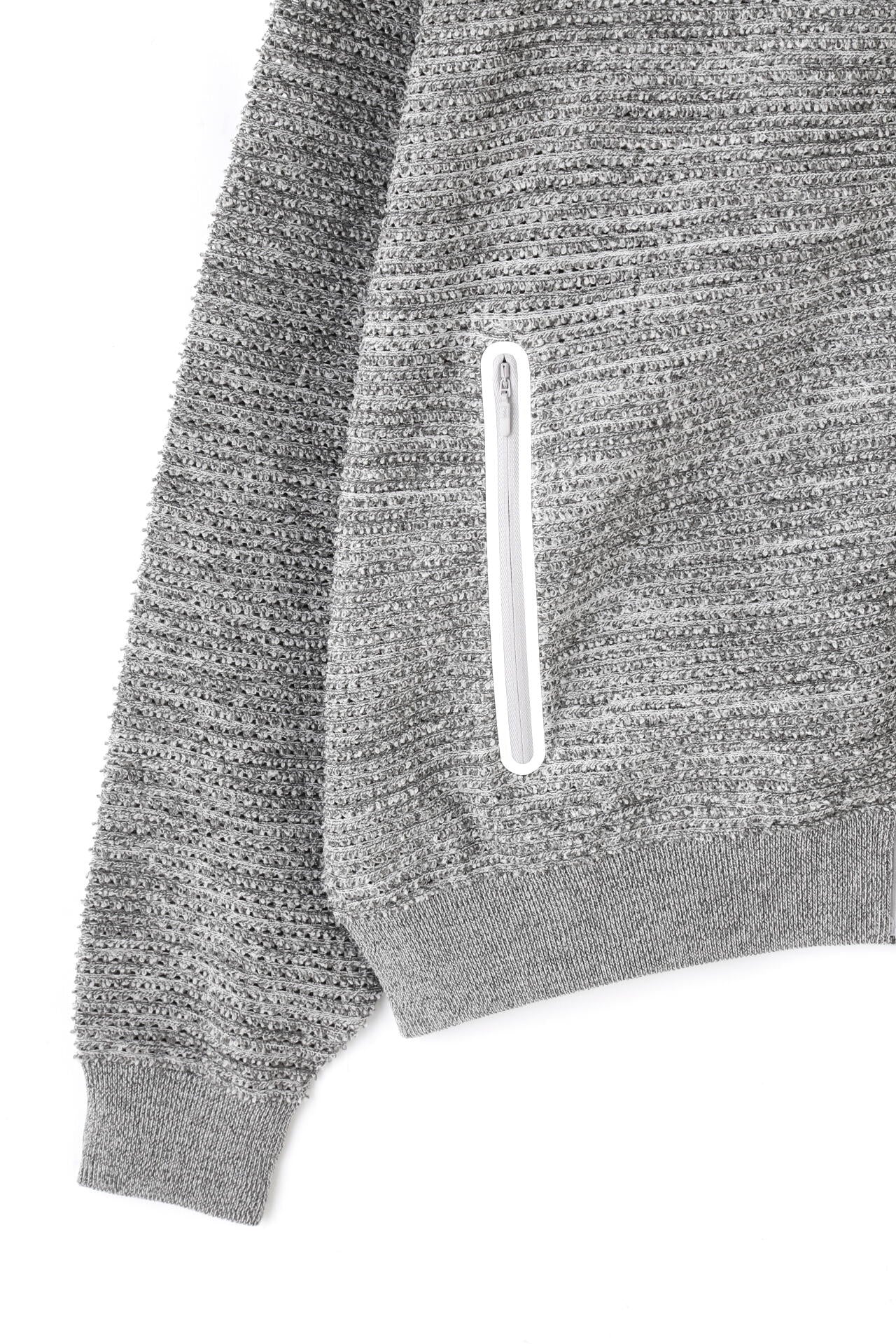 PGG】ポリエステルヤーン パイルアミ フルジップフーディ ＜杢グレー