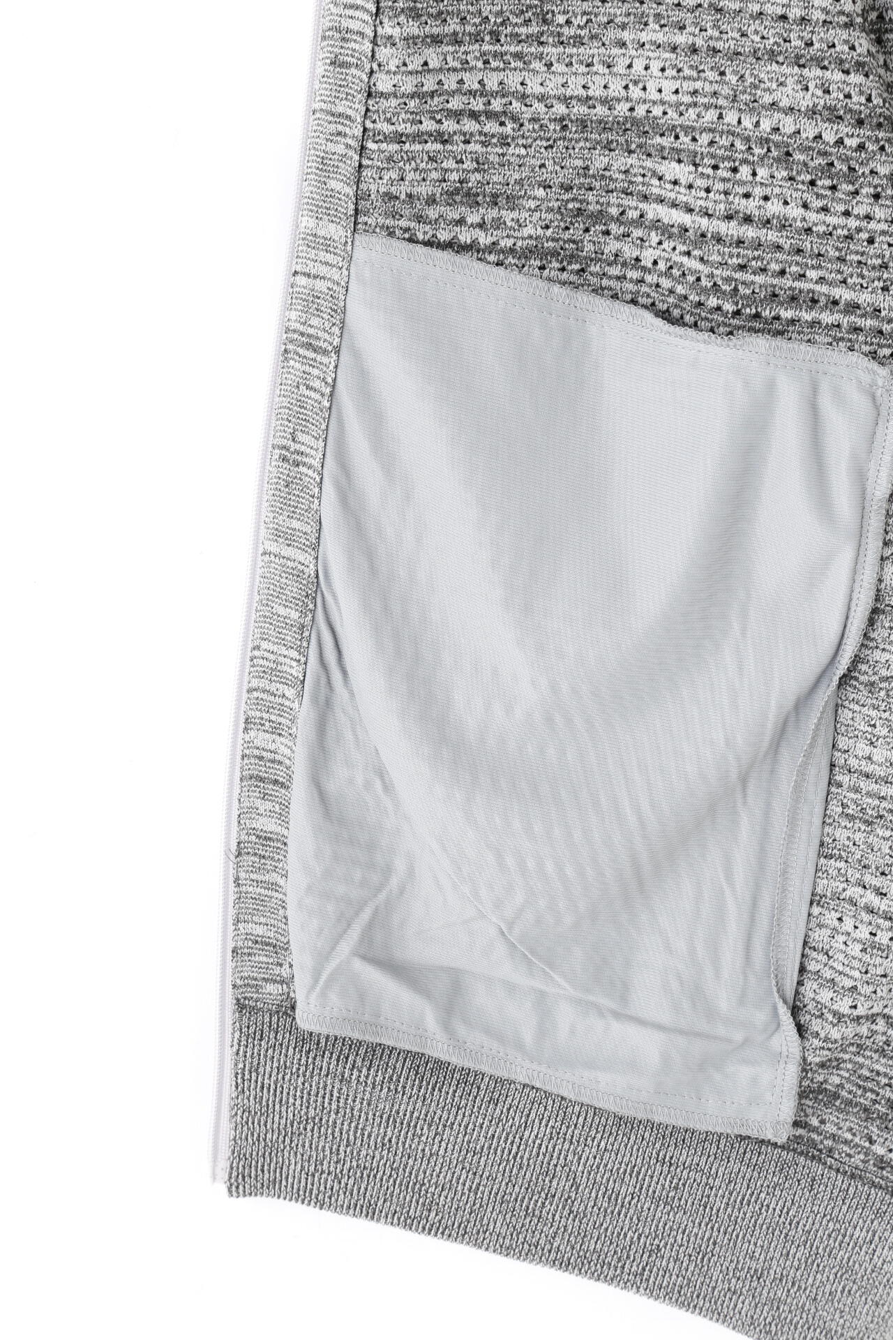 PGG】ポリエステルヤーン パイルアミ フルジップフーディ ＜杢グレー