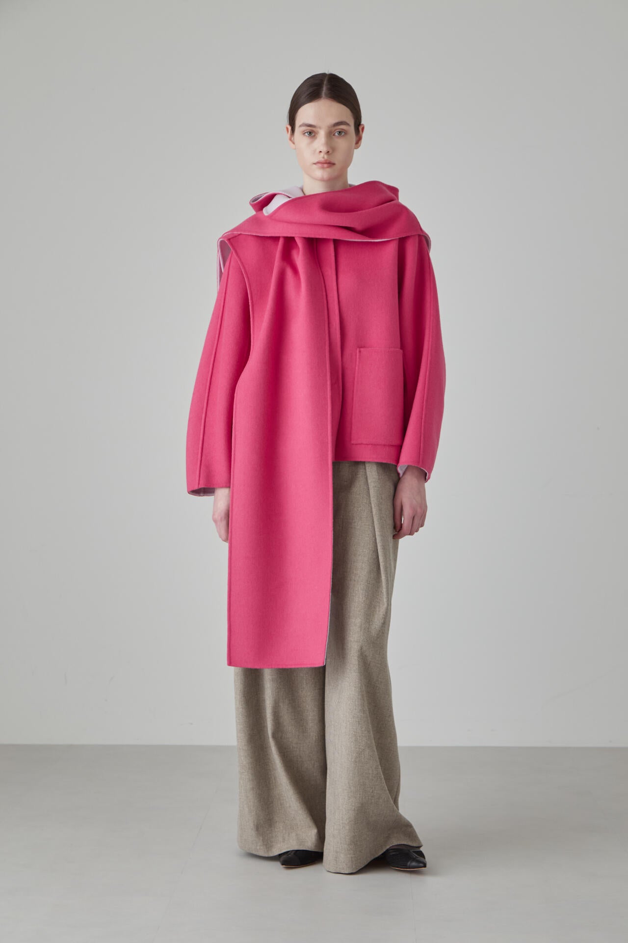 ADORE カシミヤ混 ダブルフェイス 2TONE リバージャケット S トープ カシミヤ混2TONEリバーコート | ADORE（アドーア） ｜【公式