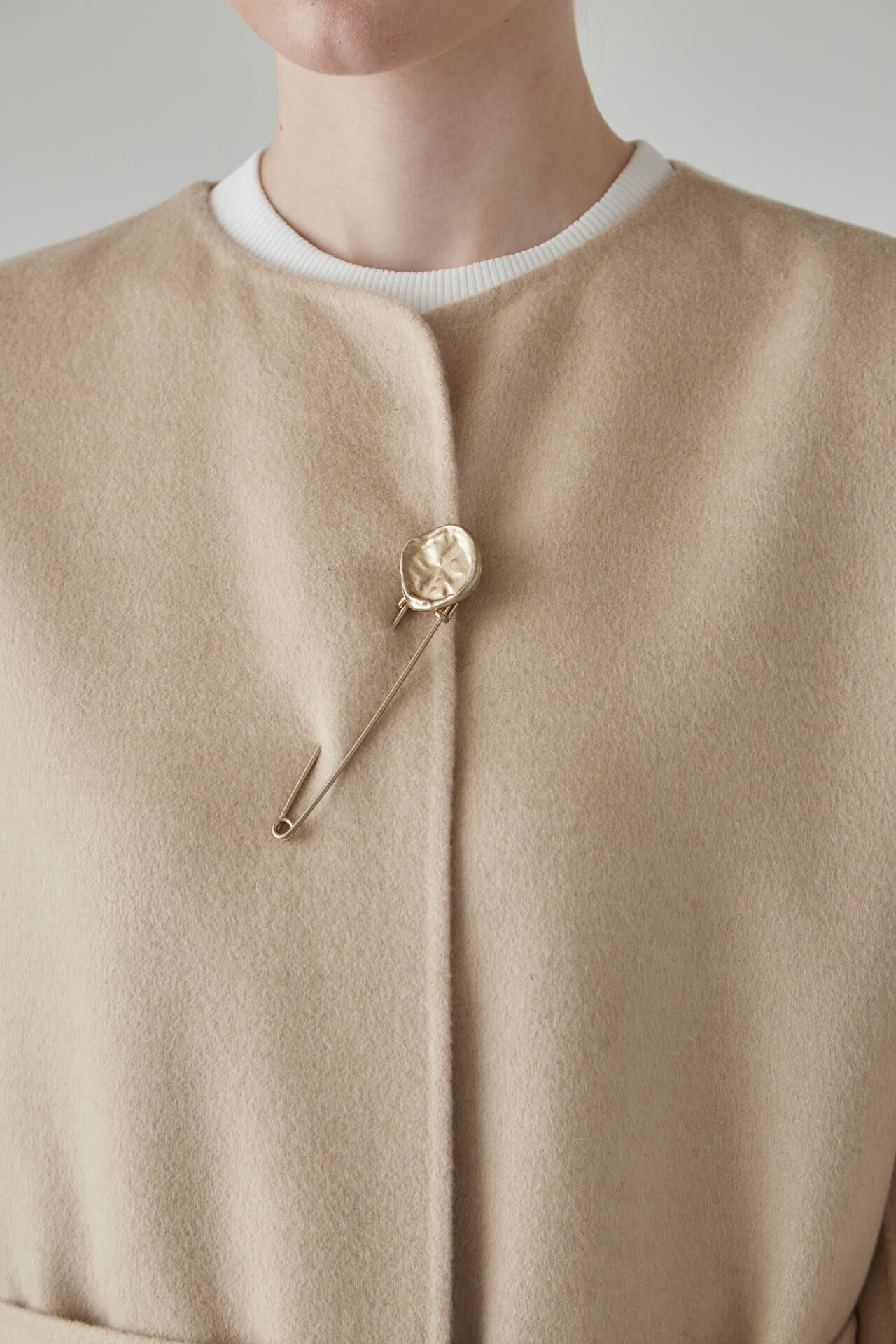 アドーア ADORE アイボリー カシミヤ混 ダブルフェイス ショート丈コート カシミヤ混 2TONE リバーロングコート | ADORE（アドーア