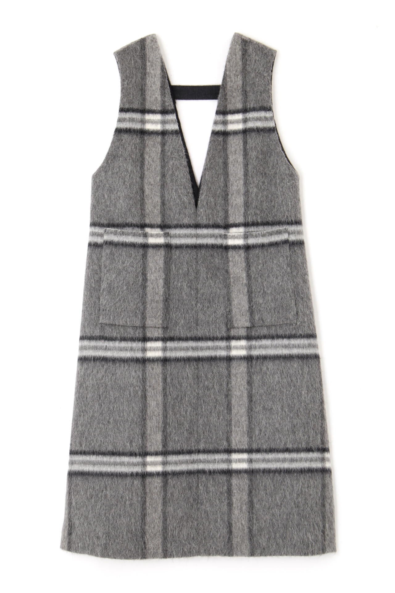 ほぼ未使用 アドーア 24年製 アルパカシャギーチェックワンピース ジャンスカ ほぼ未使用 アドーア 24年製 アルパカシャギーチェック