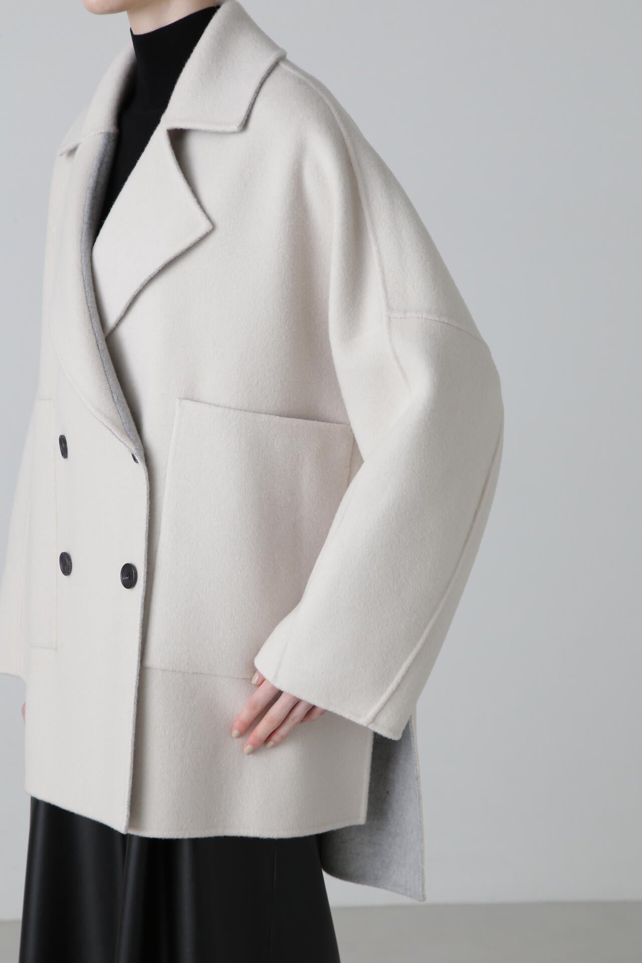 カシミヤ混2TONEリバーコート | ADORE（アドーア