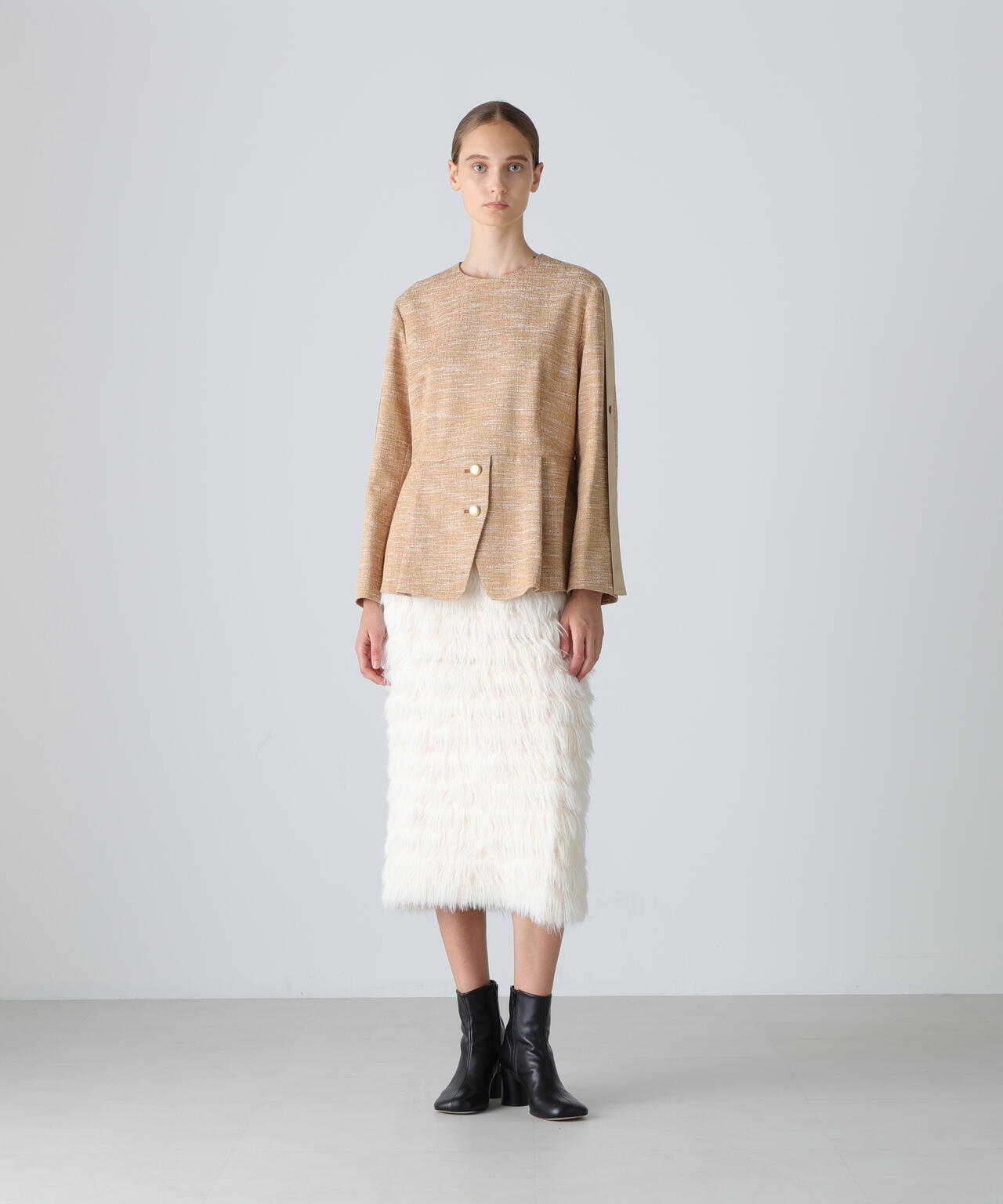 スラブツイードブラウス