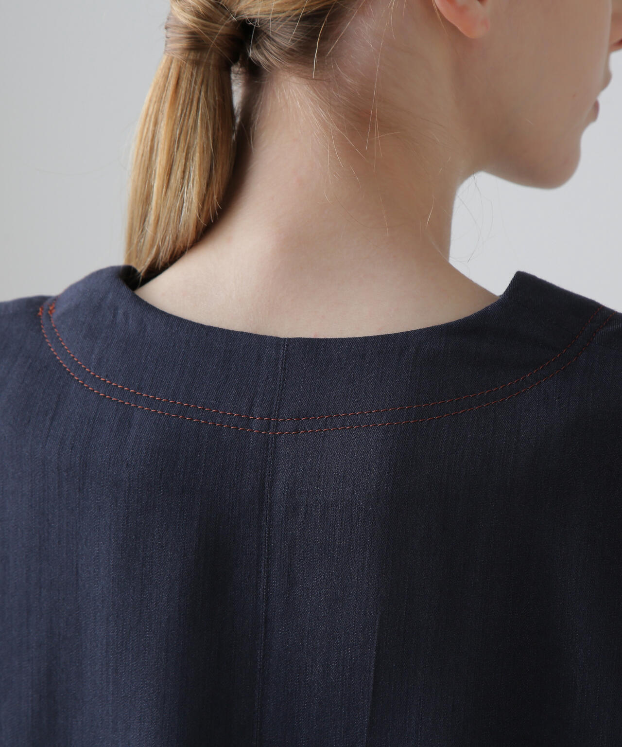 スラブデニムブラウス