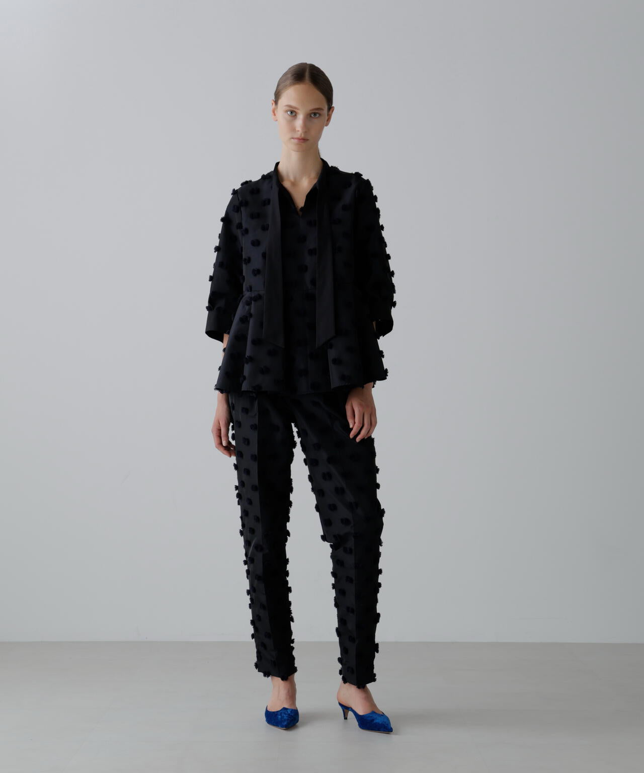 ラビットテールジャガードブラウス