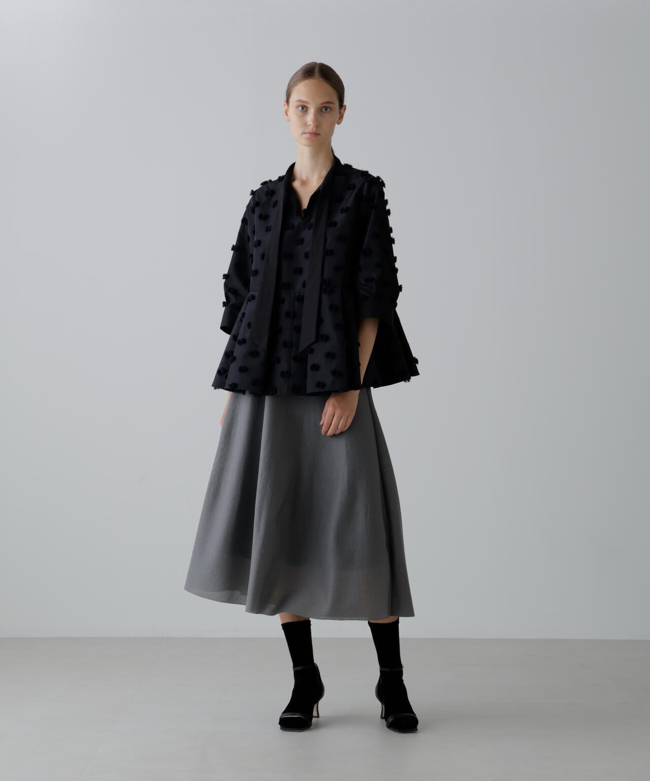 ラビットテールジャガードブラウス