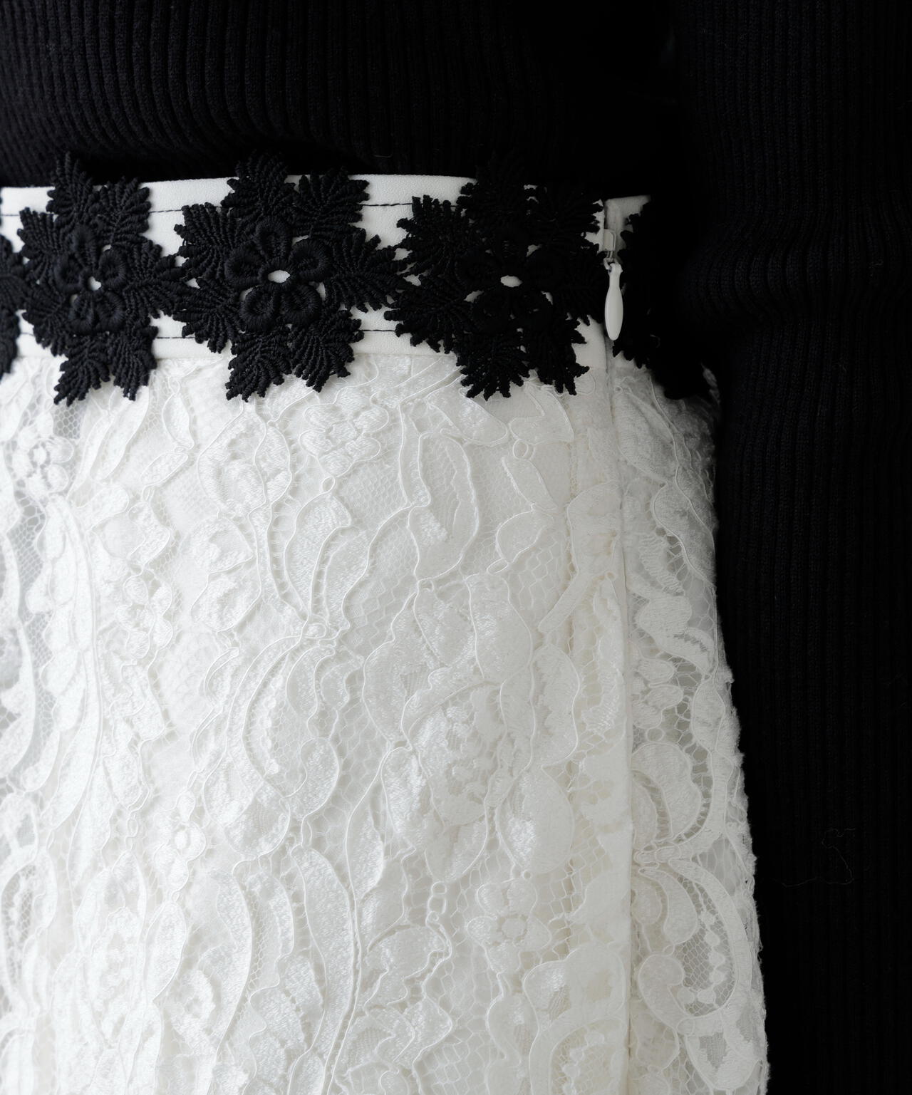 ＜BLACK LABEL＞バイカラーレーススカート