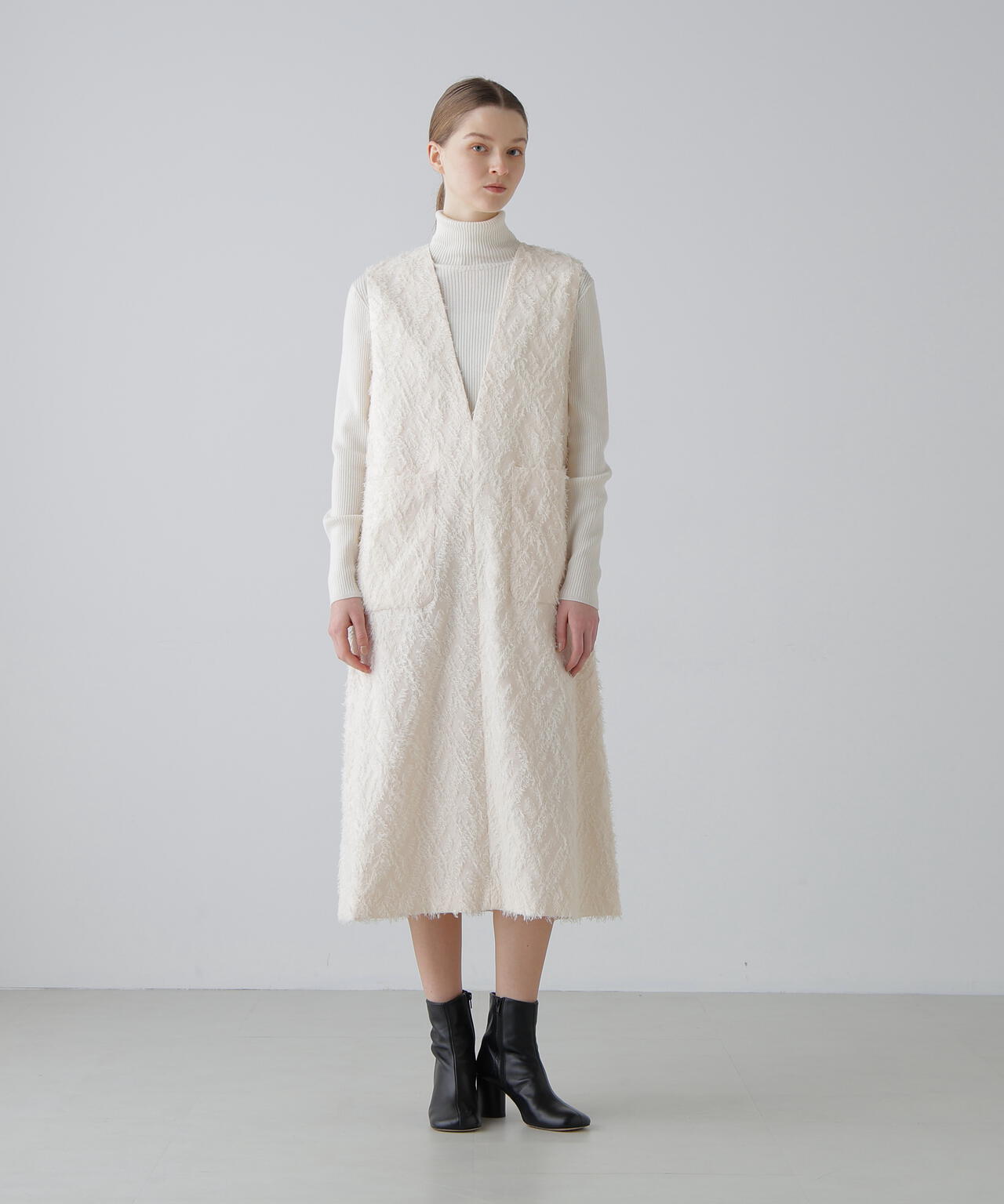 ロンバスカットジャガードワンピース