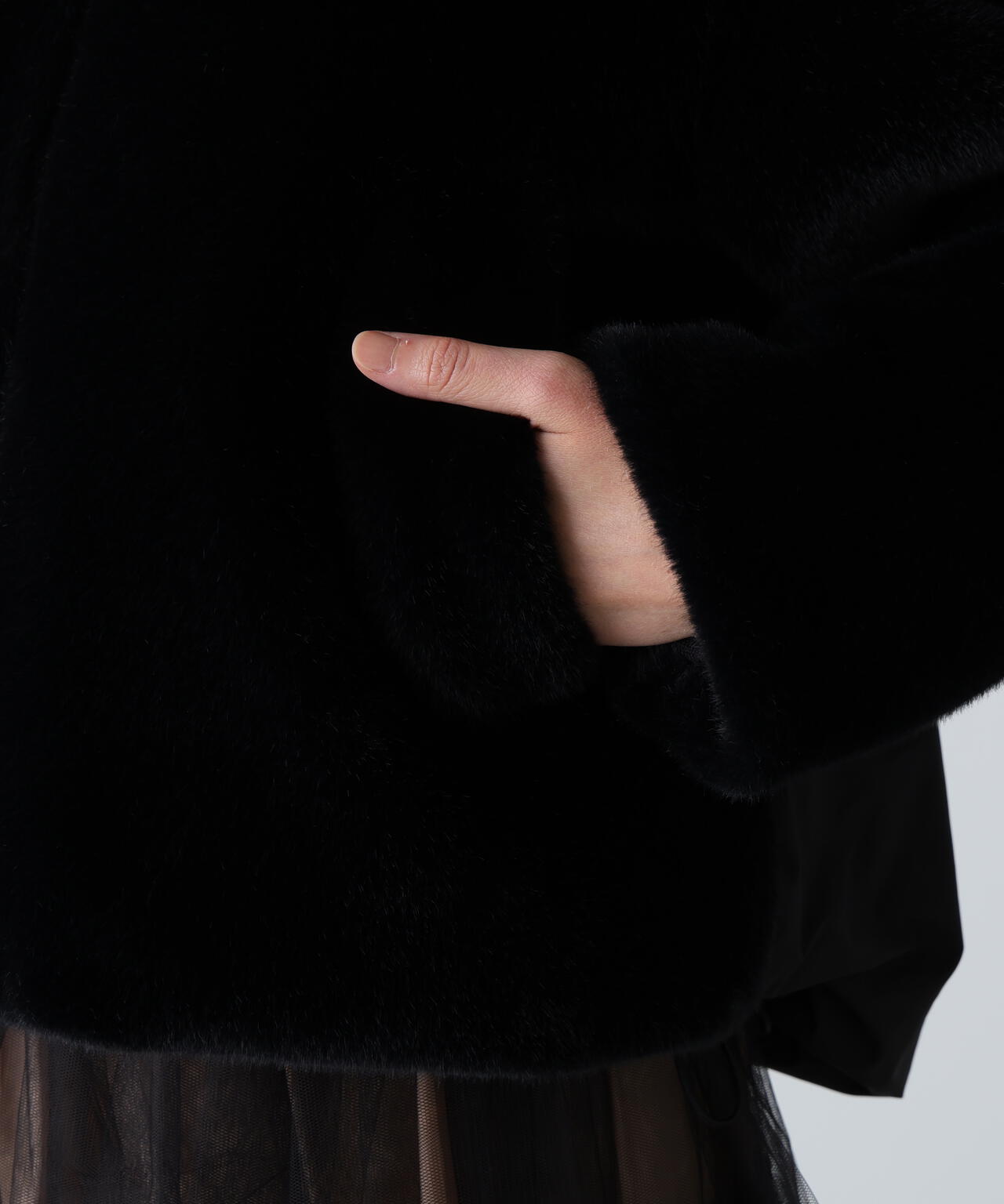 ファーコンビダウンジャケット