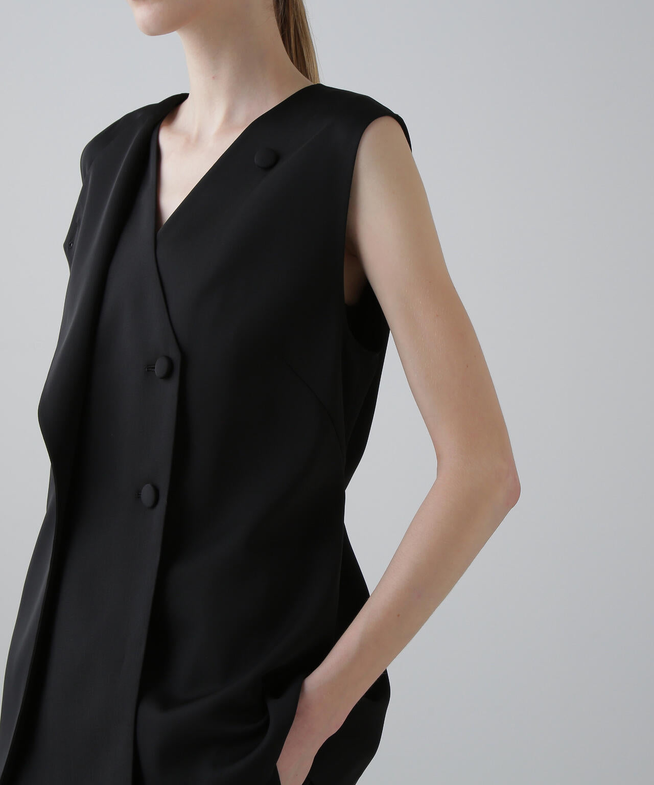 ストレッチダブルクロスジレ