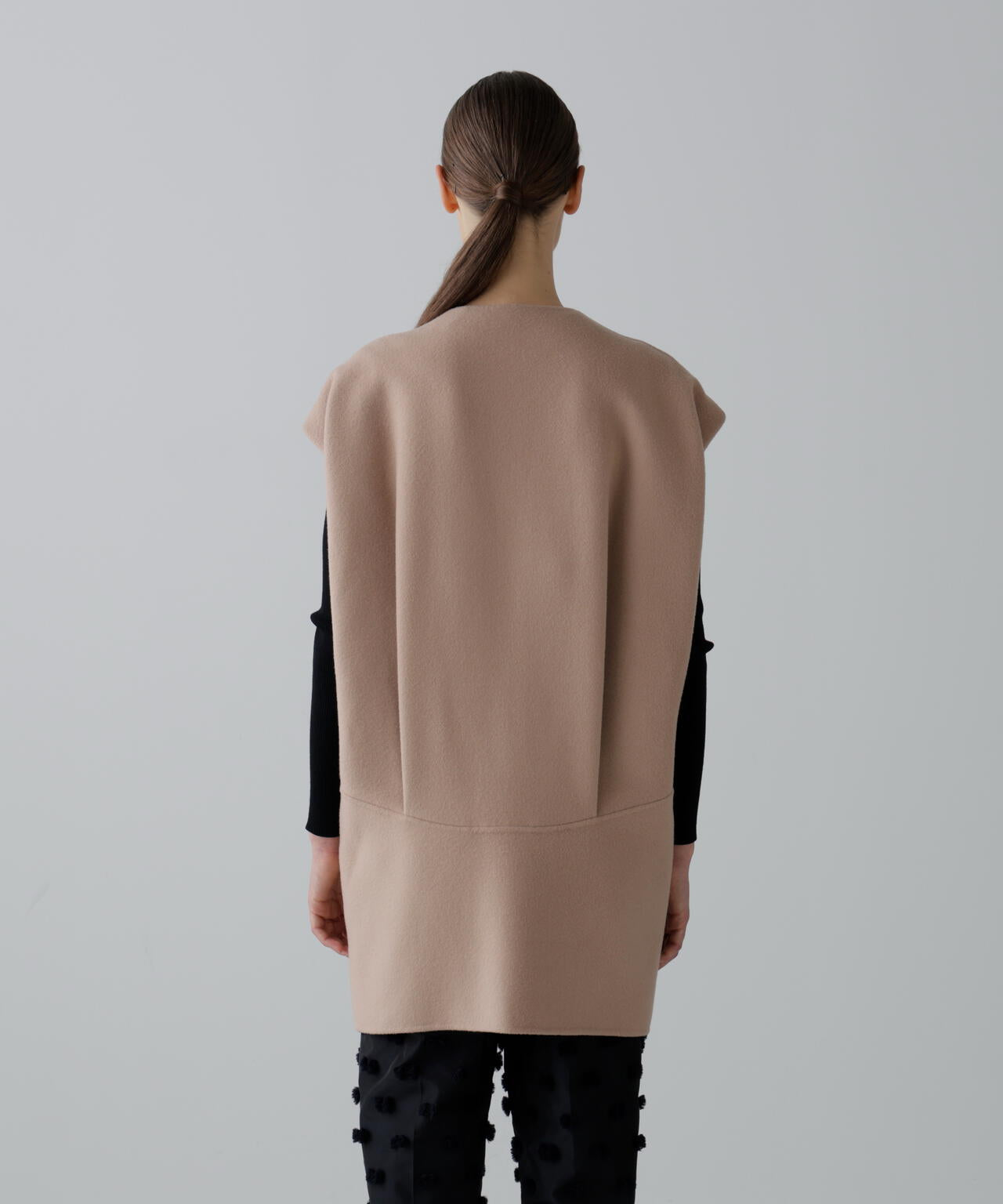 ソリッドウールリバーノーカラージレ