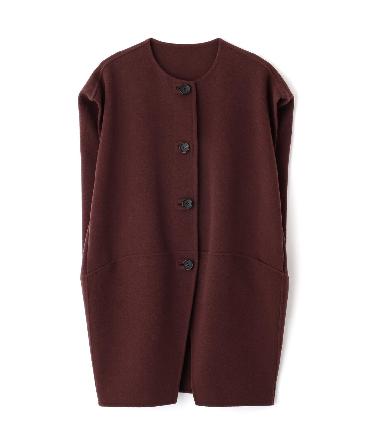 ソリッドウールリバーノーカラージレ