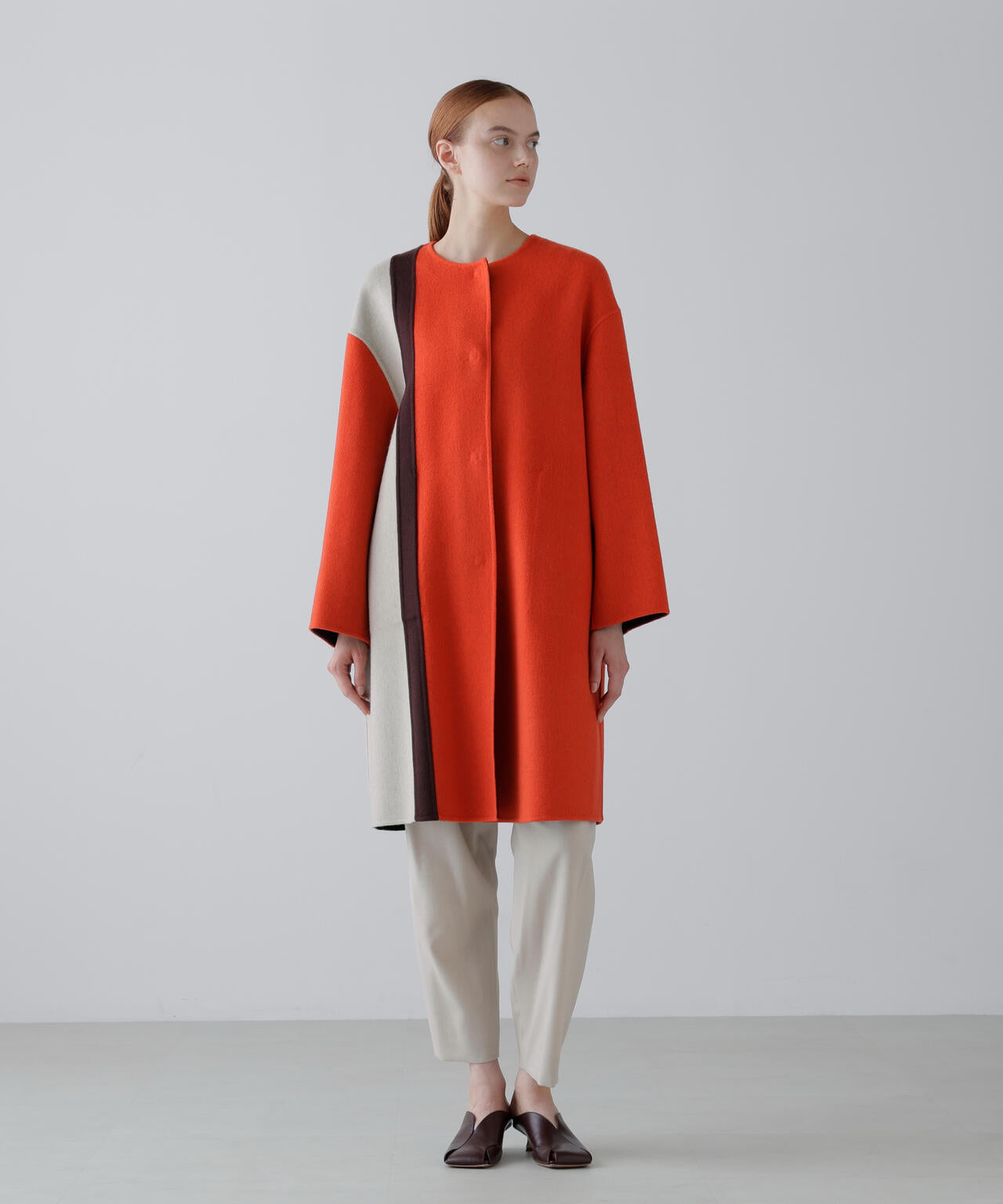 Ca混2TONEリバーノーカラーコート | ADORE（アドーア