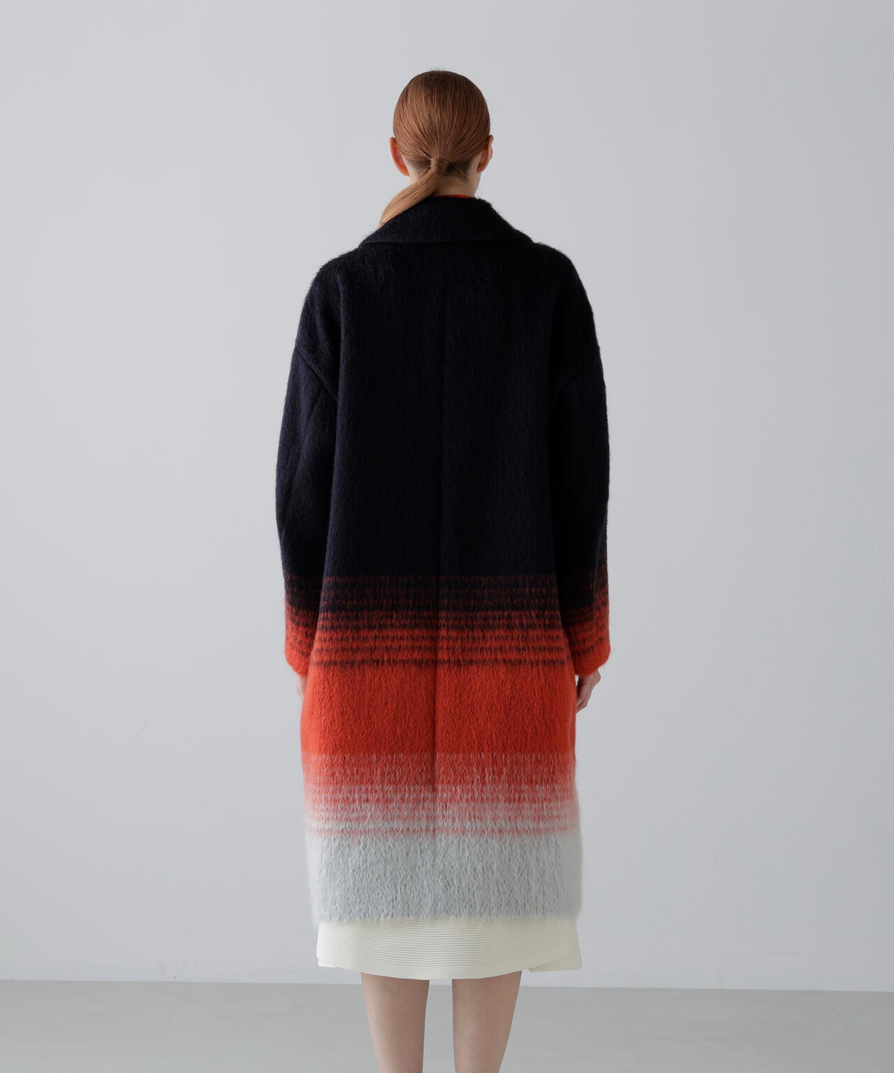 グラデーションシャギーコート