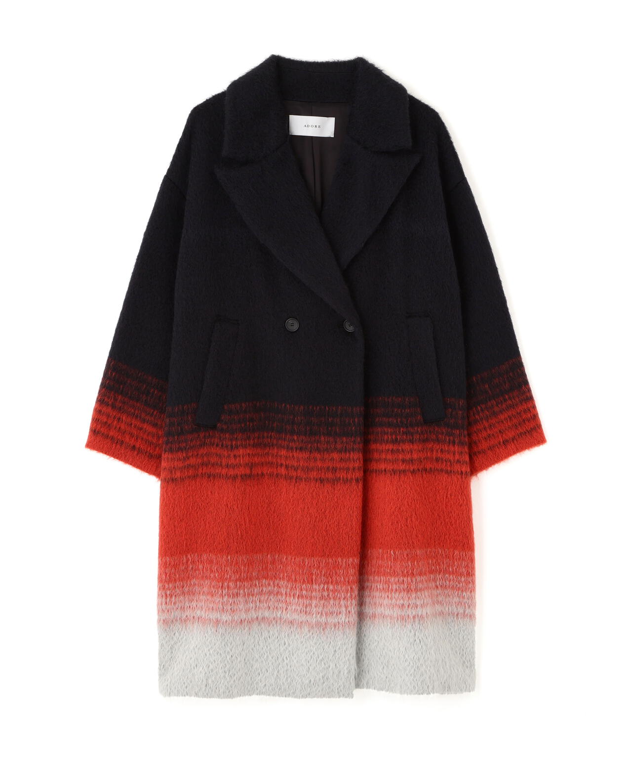 グラデーションシャギーコート