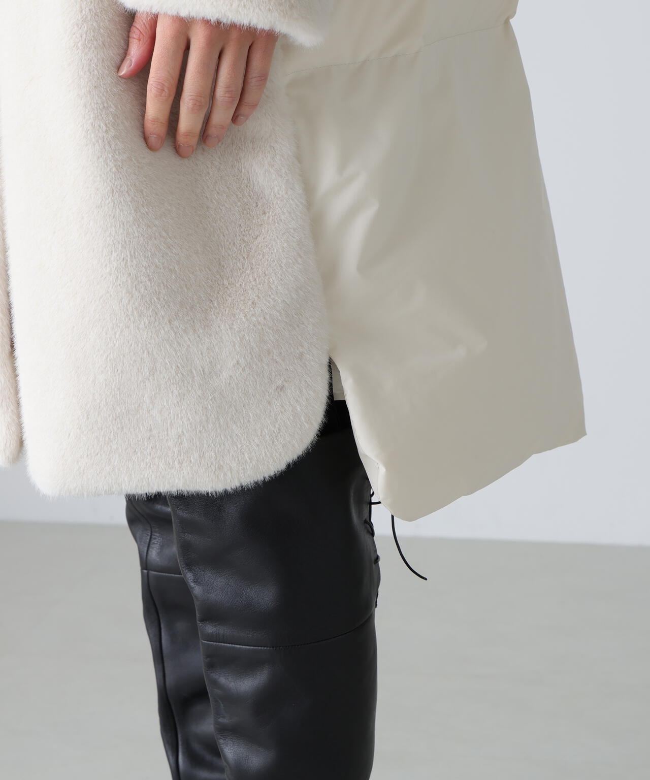 ファーコンビダウンコート