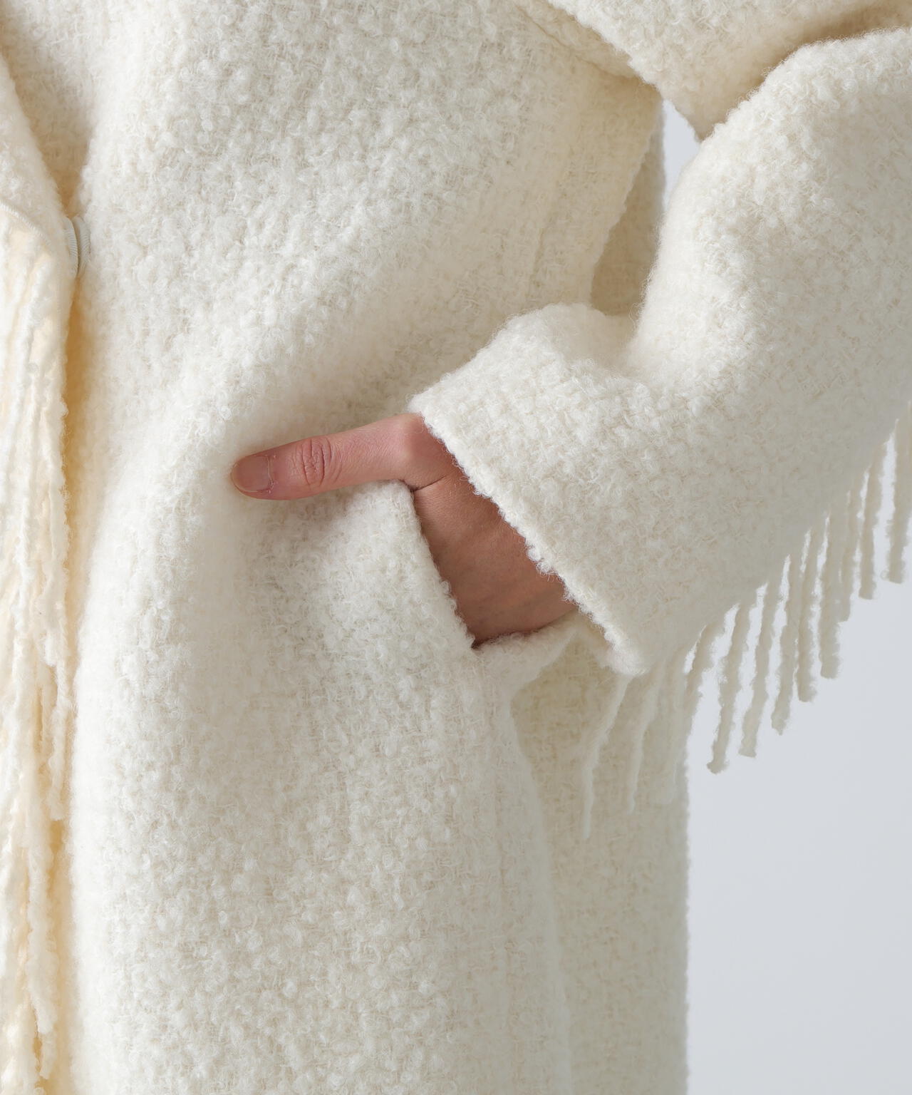 フリンジリングツイードコート