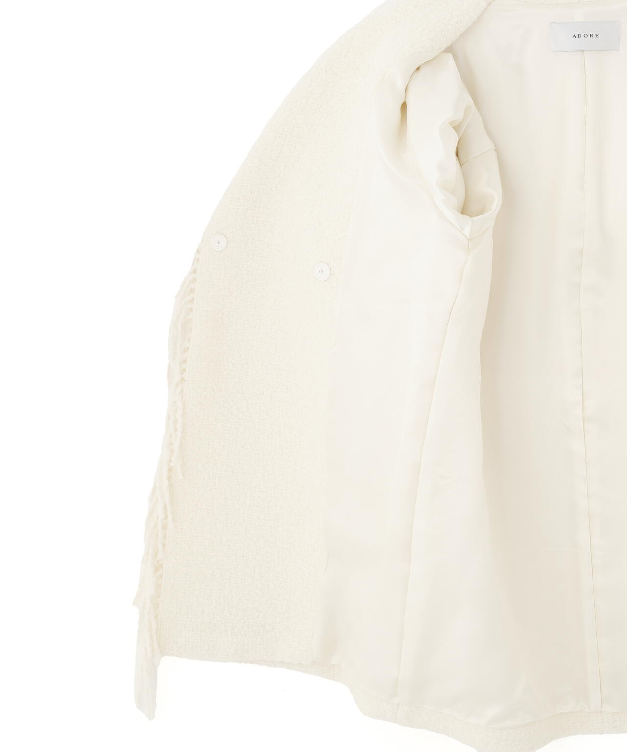 フリンジリングツイードコート