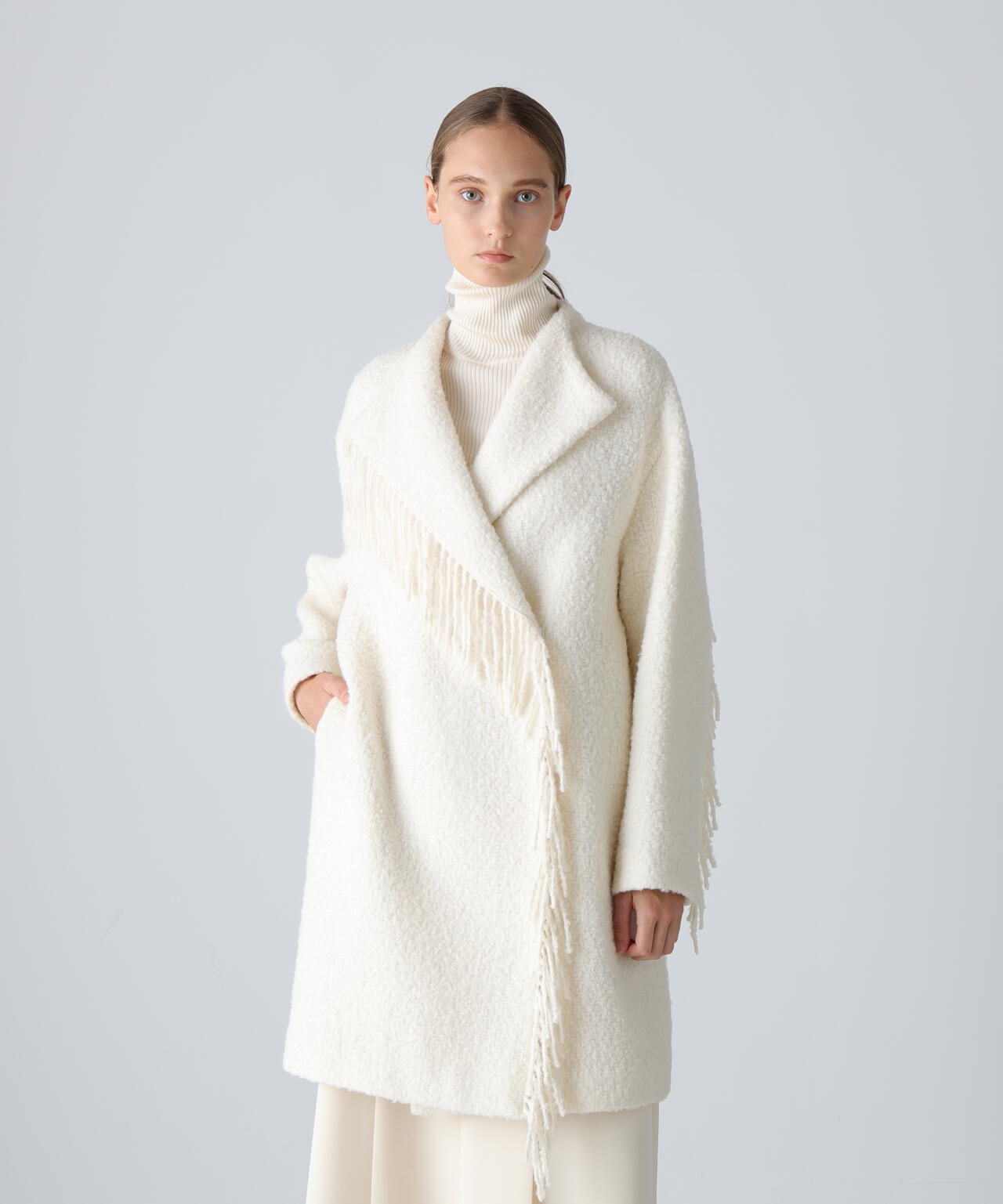 フリンジリングツイードコート