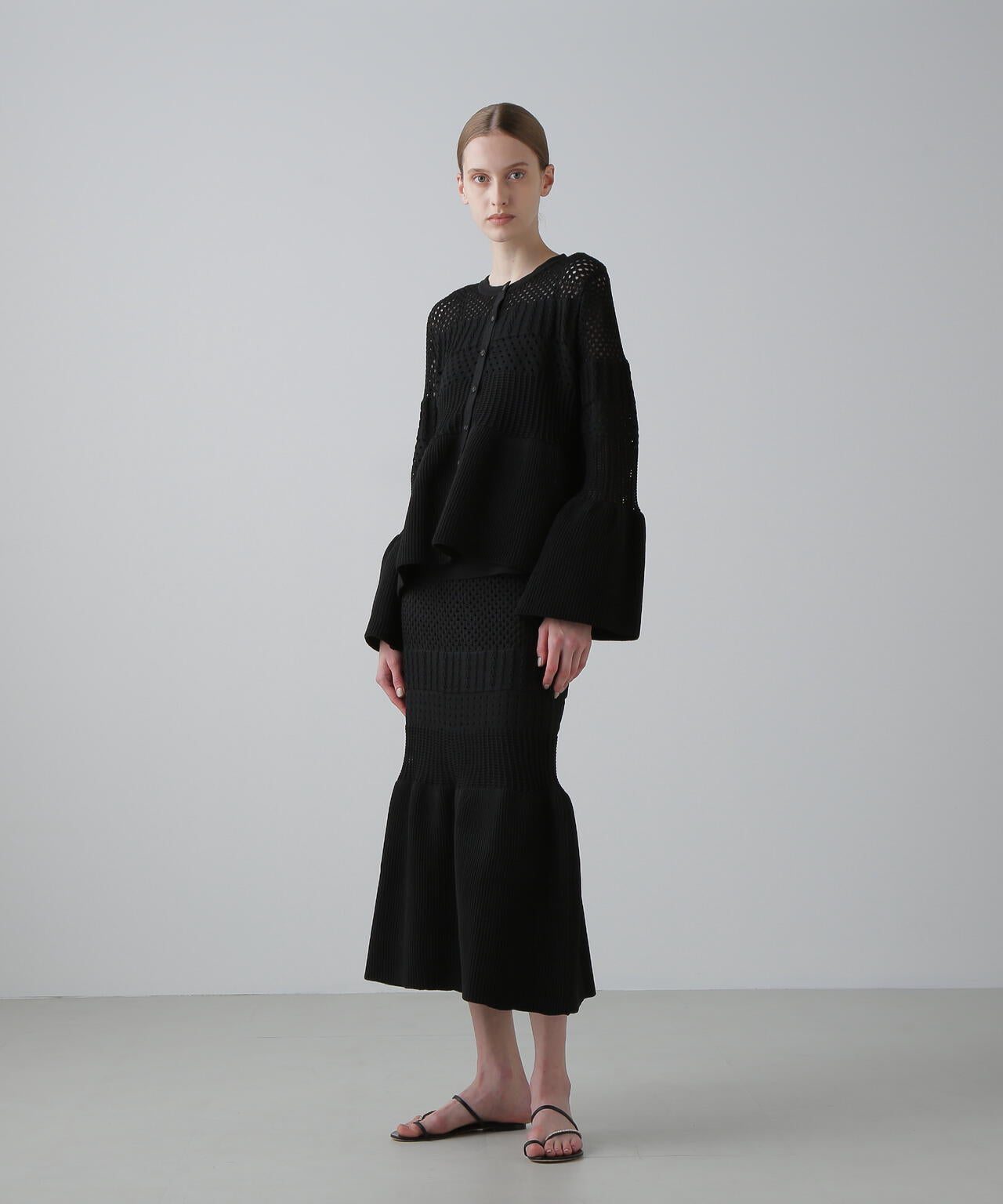 パターンニットカーディガン