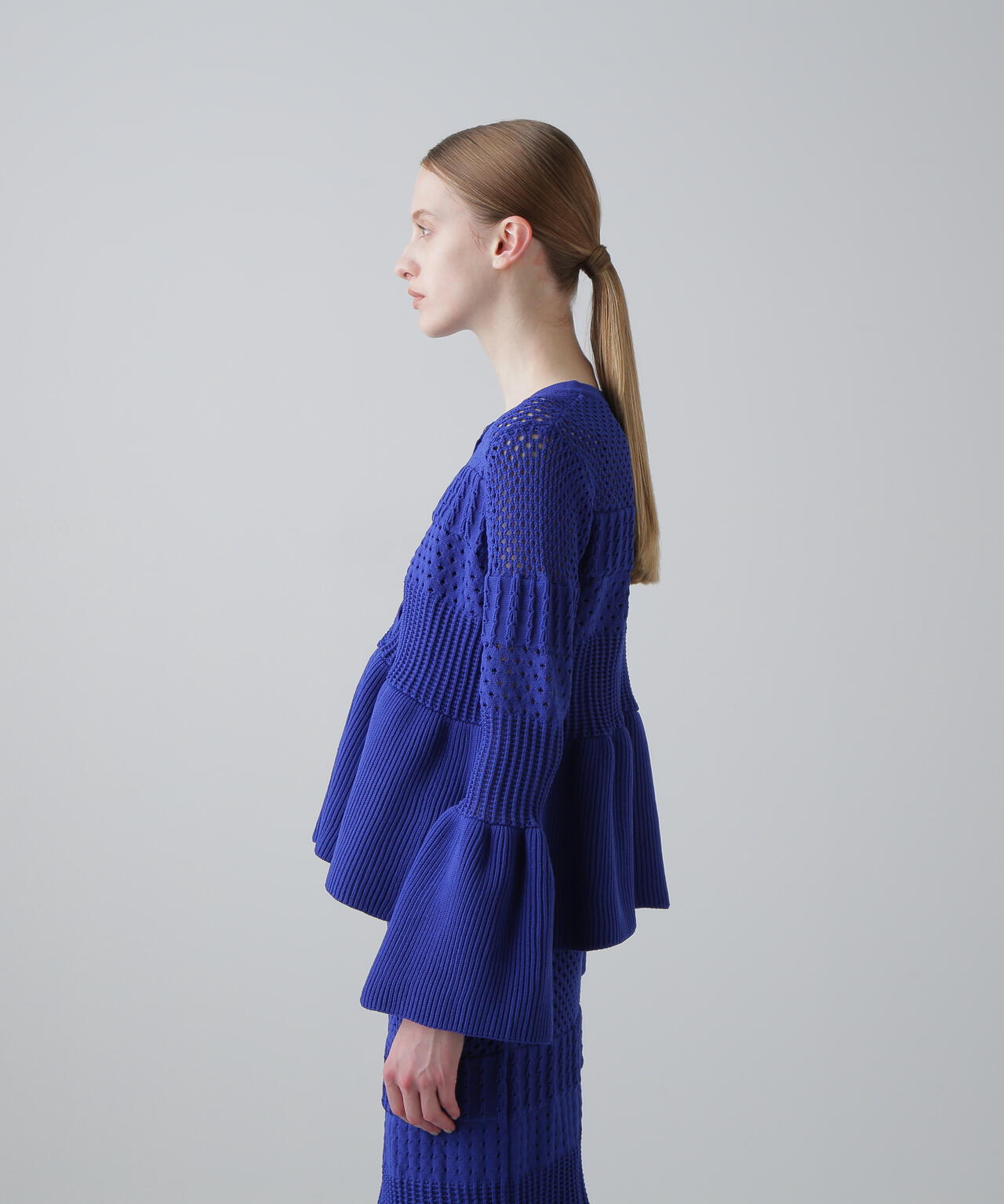 パターンニットカーディガン