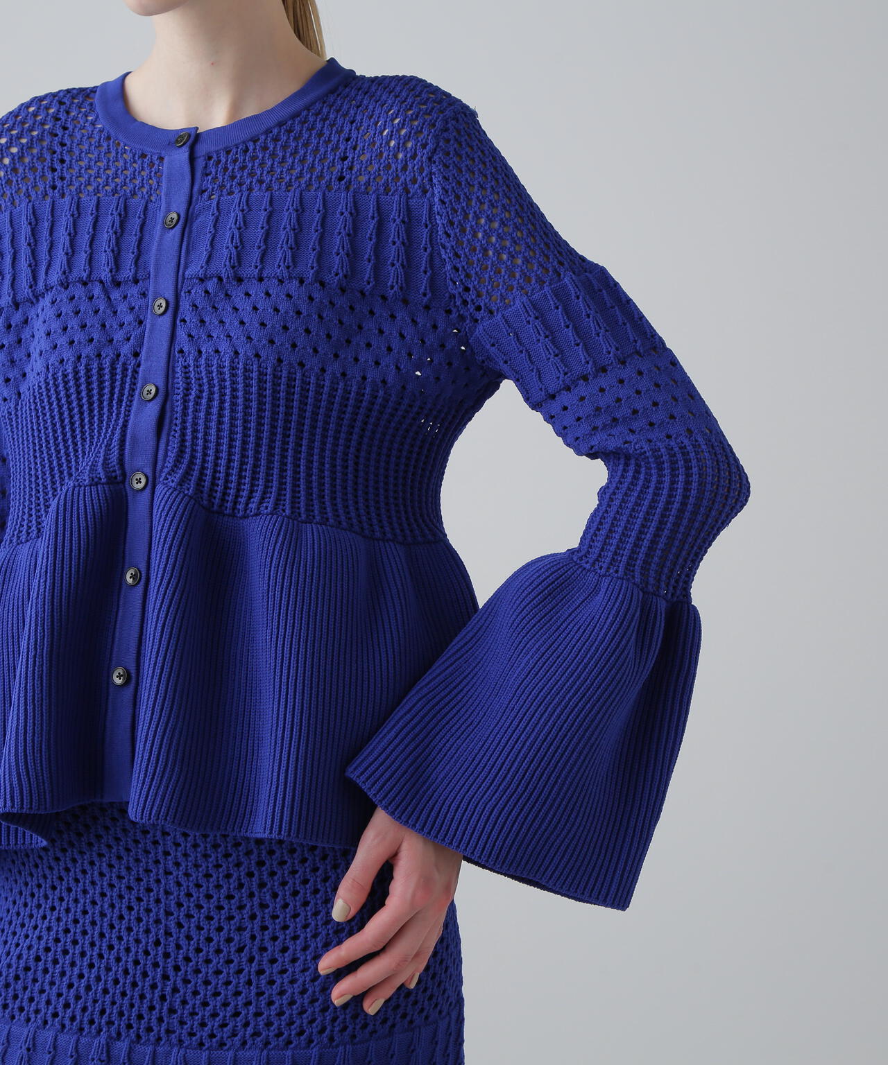 パターンニットカーディガン