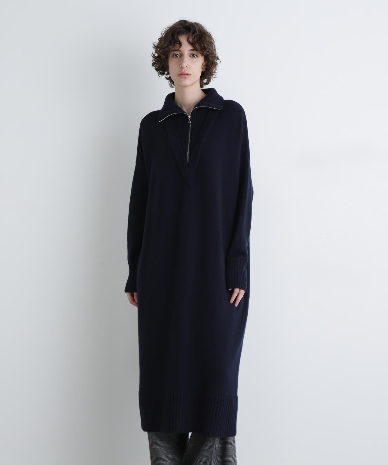 タグ付き✨　アドーア　ニットワンピース カシミヤ　シルク　絹　フレア　チュニック タグ付き✨ アドーア ニットワンピース カシミヤ シルク 絹