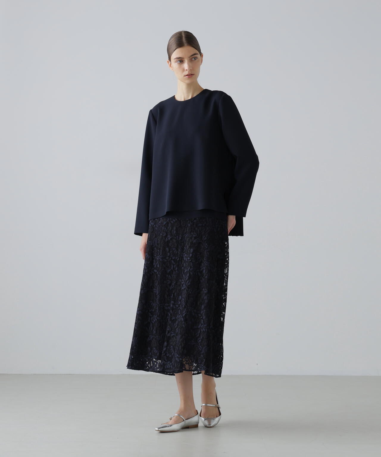 ストレッチジョーゼットブラウス