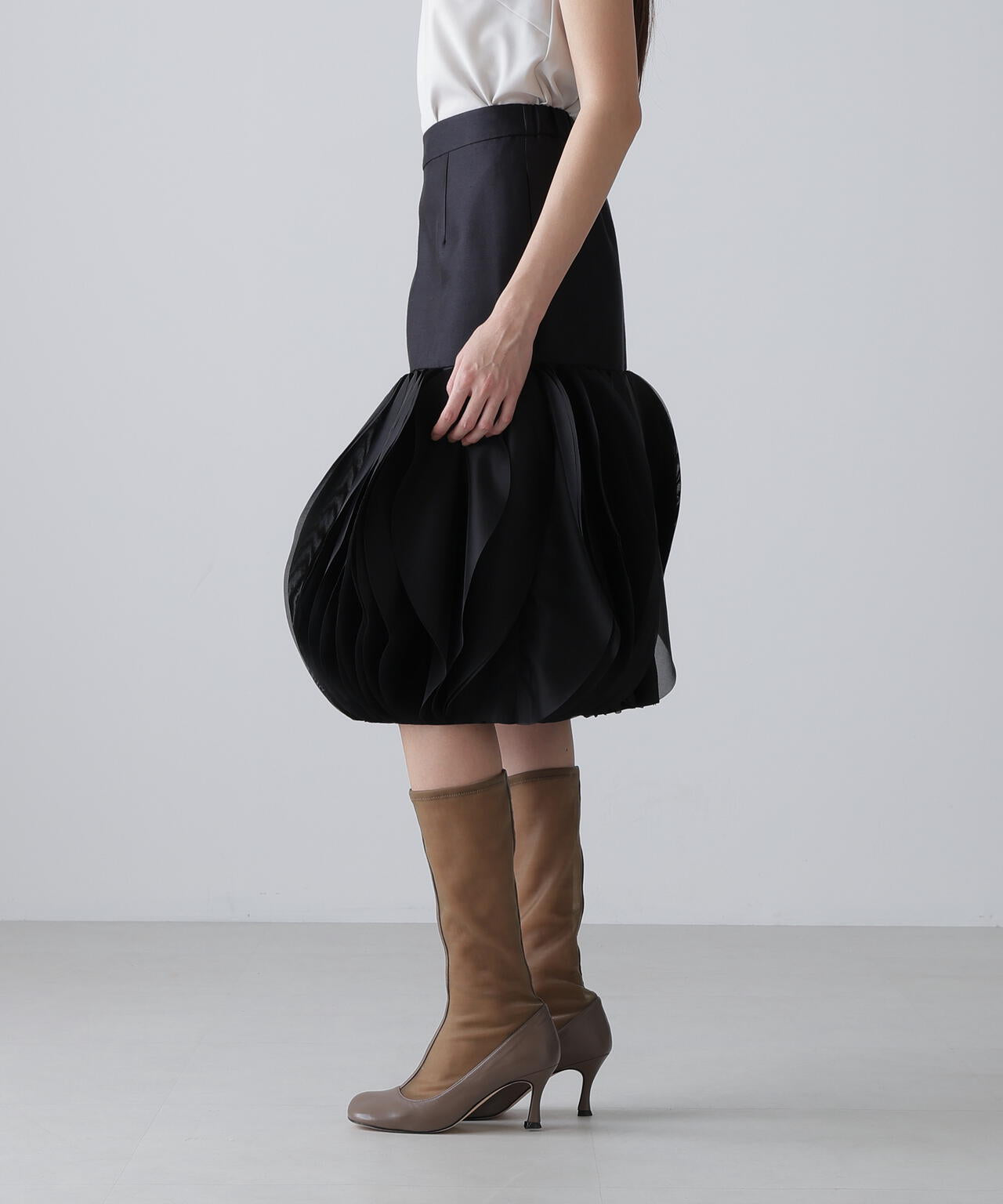 【極美品】ADORE アドーア ビックハウンドトゥース スカート BLACK LABEL＞シルクウールツイルスカート | ADORE（アドーア