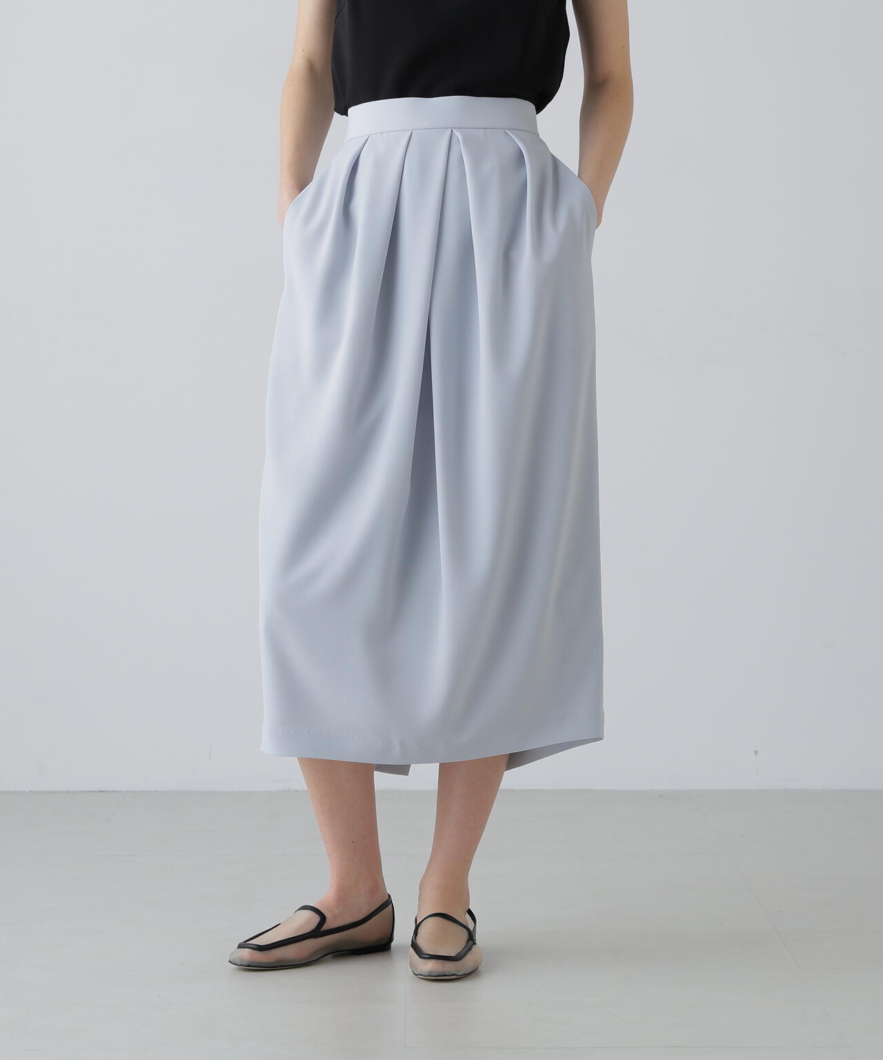 バックサテンジョーゼットスカート