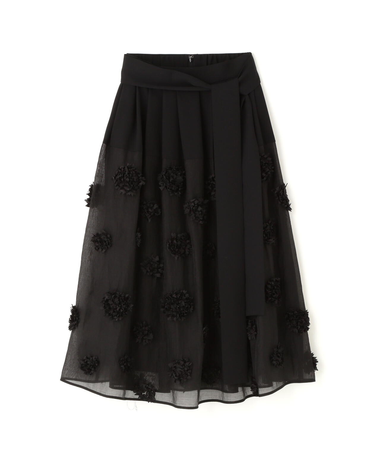 ドットフラワーエンブロイダリースカート