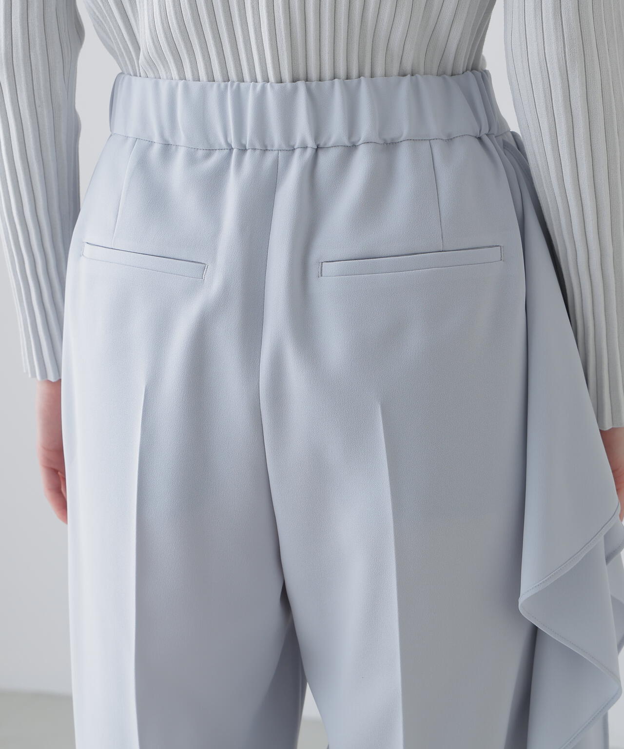 バックサテンジョーゼットパンツ