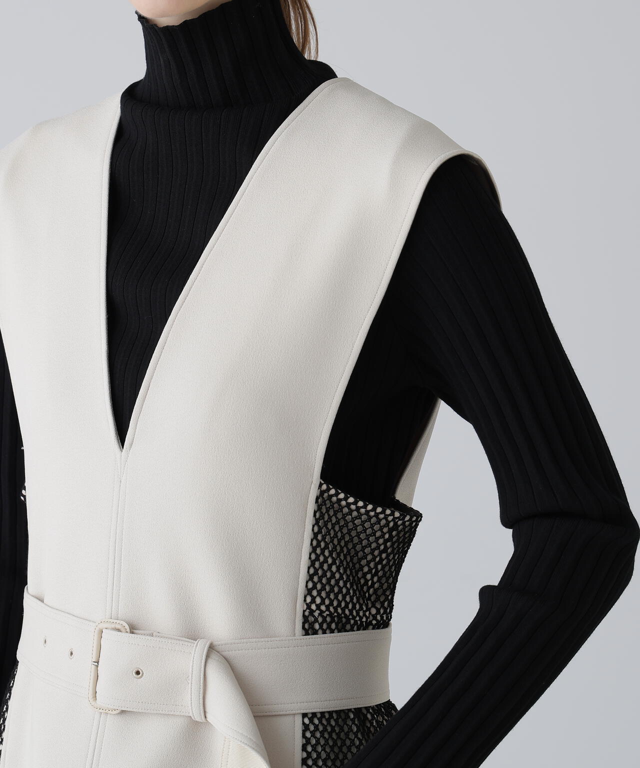 バイカラーボンディングワンピース