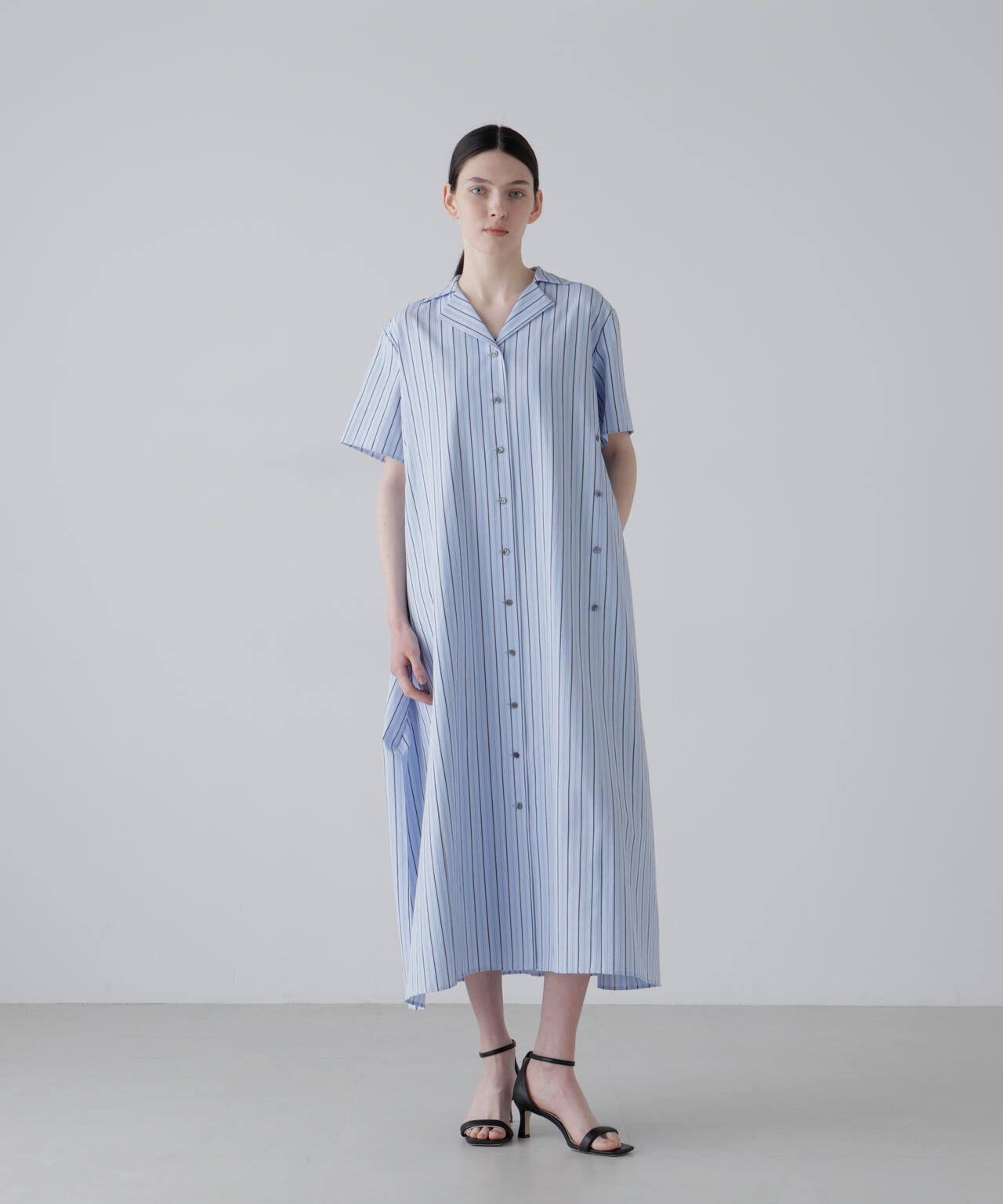美品 アドーア ADORE シルクストライプワンピース シャツワンピ バイカラー ミックスストライプワンピース | ADORE（アドーア） ｜【公式】通販mix