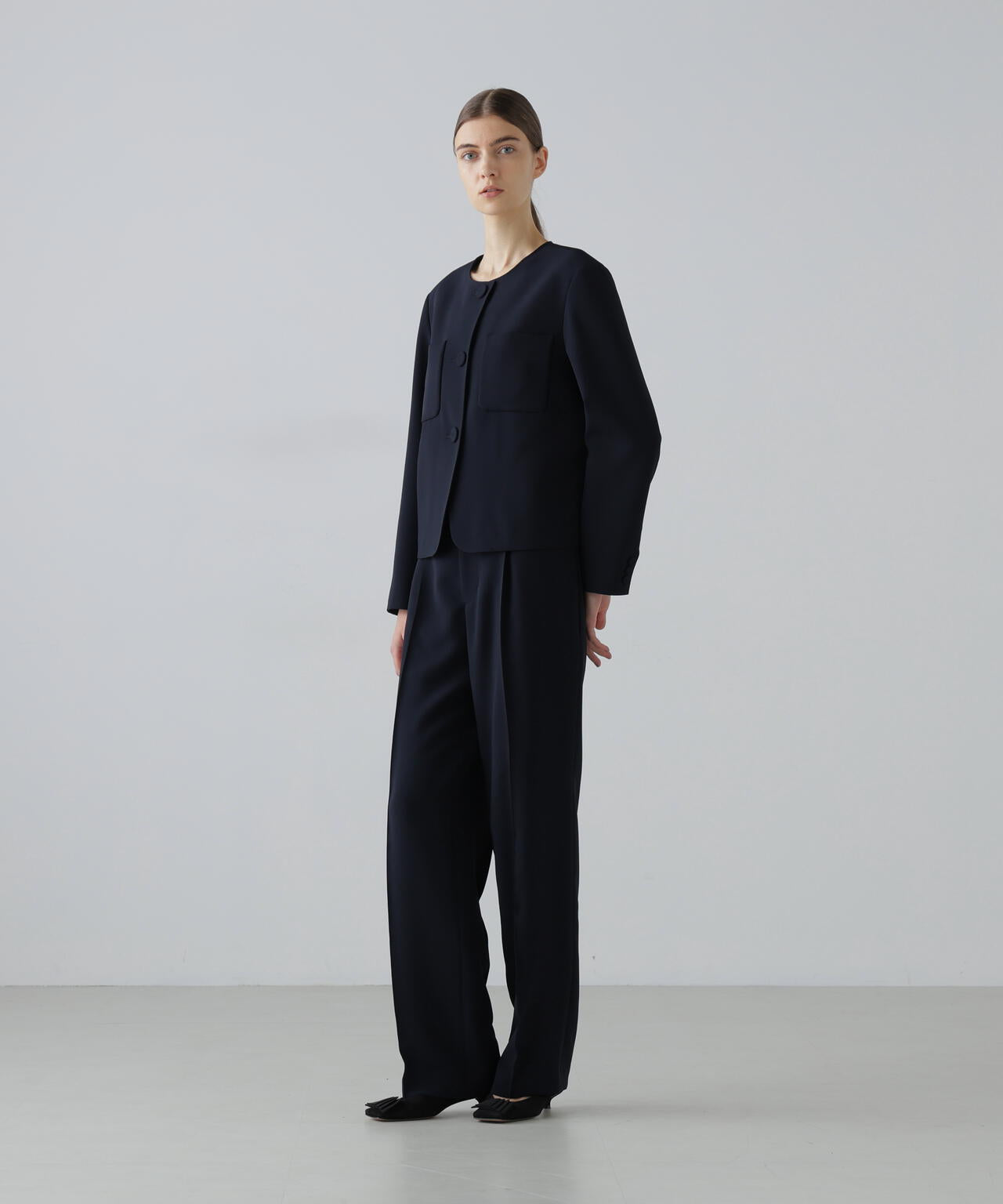 アドーア　ジョーゼット　裾フリル　ジャケット　ADOR ストレッチジョーゼットジャケット | ADORE（アドーア） ｜【公式