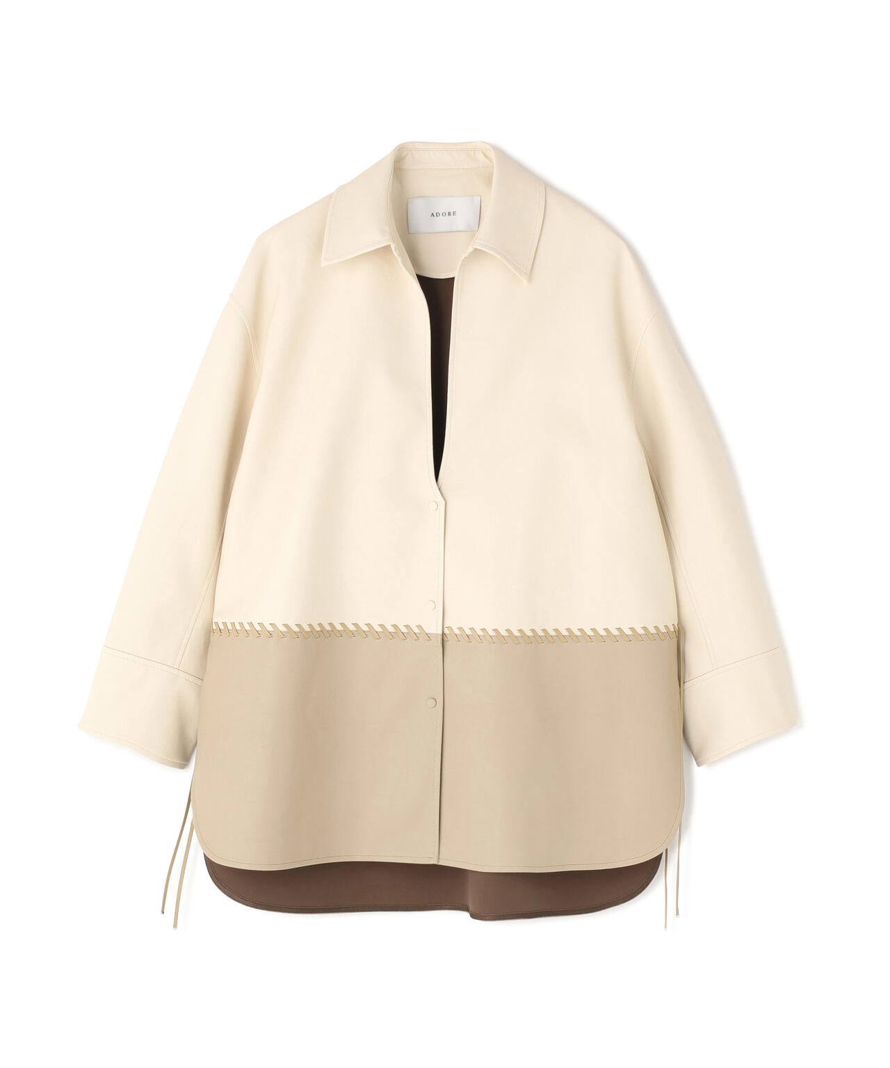 レースアップフェイクレザージャケット