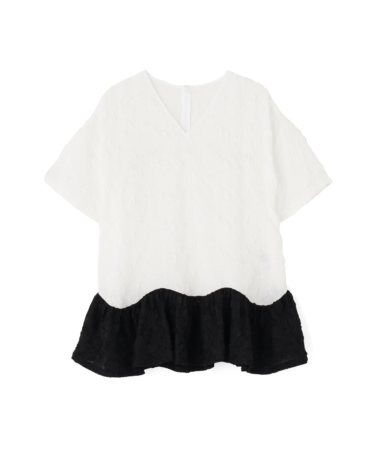 美品　アドーア ビジュー ジャガード 半袖 ブラウス カットソー スパンコール ブライトシアージャガードブラウス | ADORE（アドーア） ｜【公式