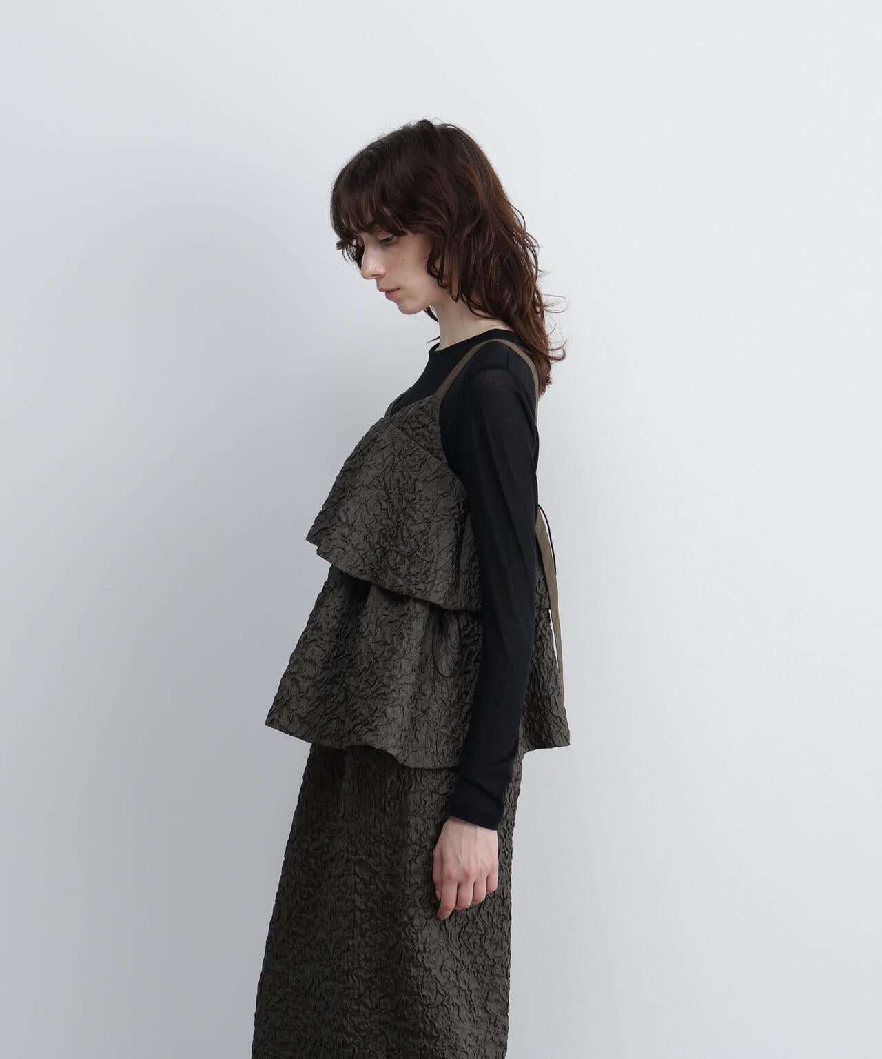 ＜UNiPH＞ブライトフローティングジャガードブラウス