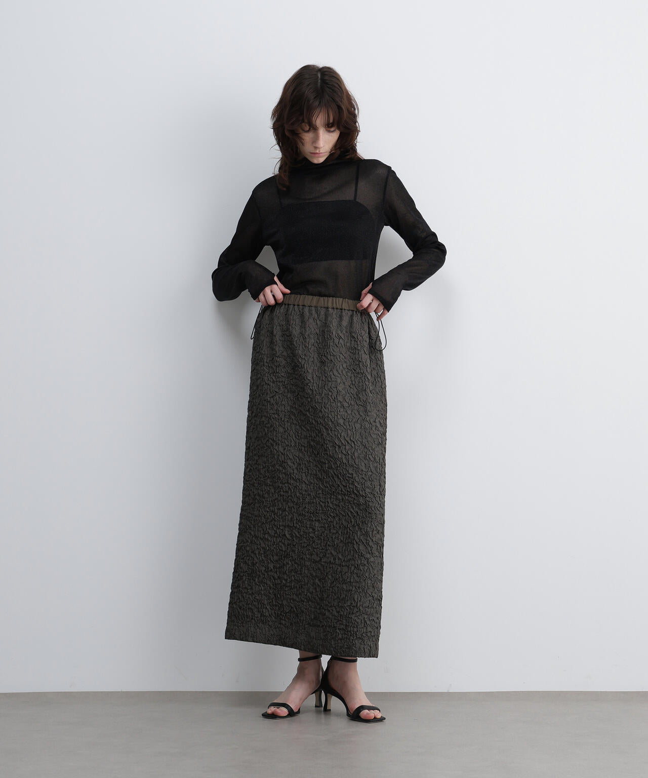 ＜UNiPH＞ブライトフローティングジャガードスカート