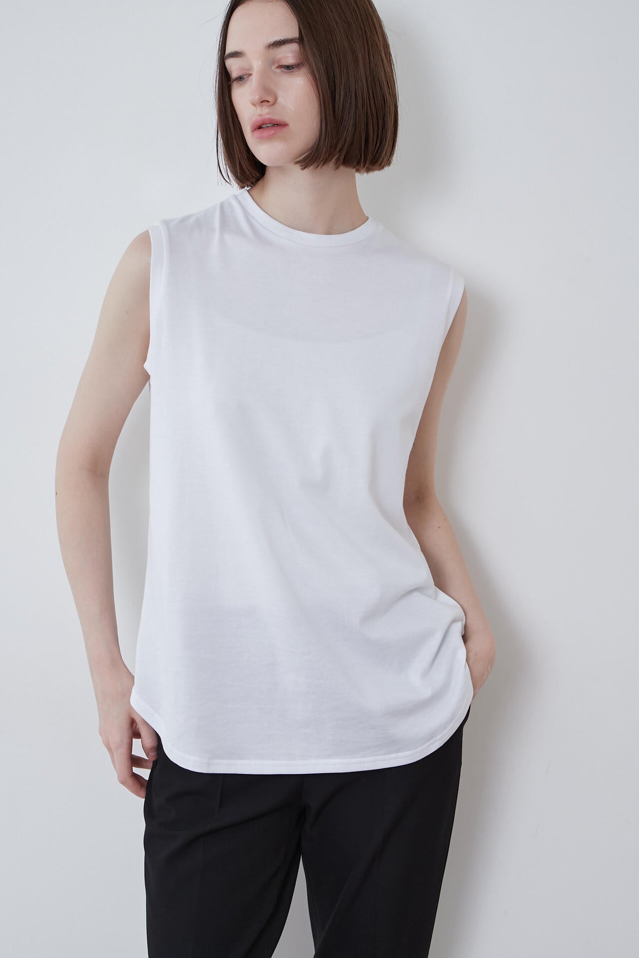 ★TV衣装★　LOEFF　コットンノースリーブカットソー LOEFF＞スビンコットン ノースリーブ カットソー（Tシャツ/カットソー