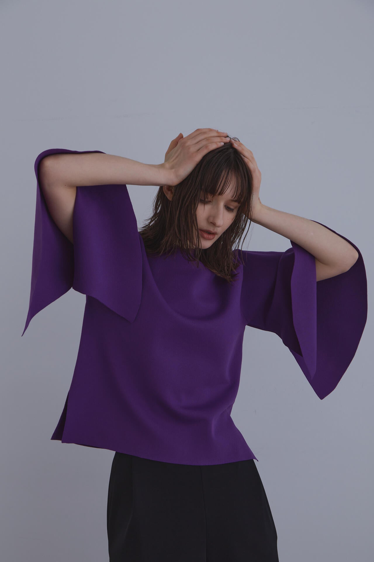 LE PHIL ルフィル 2023SS フレアスリーブトップ パープル