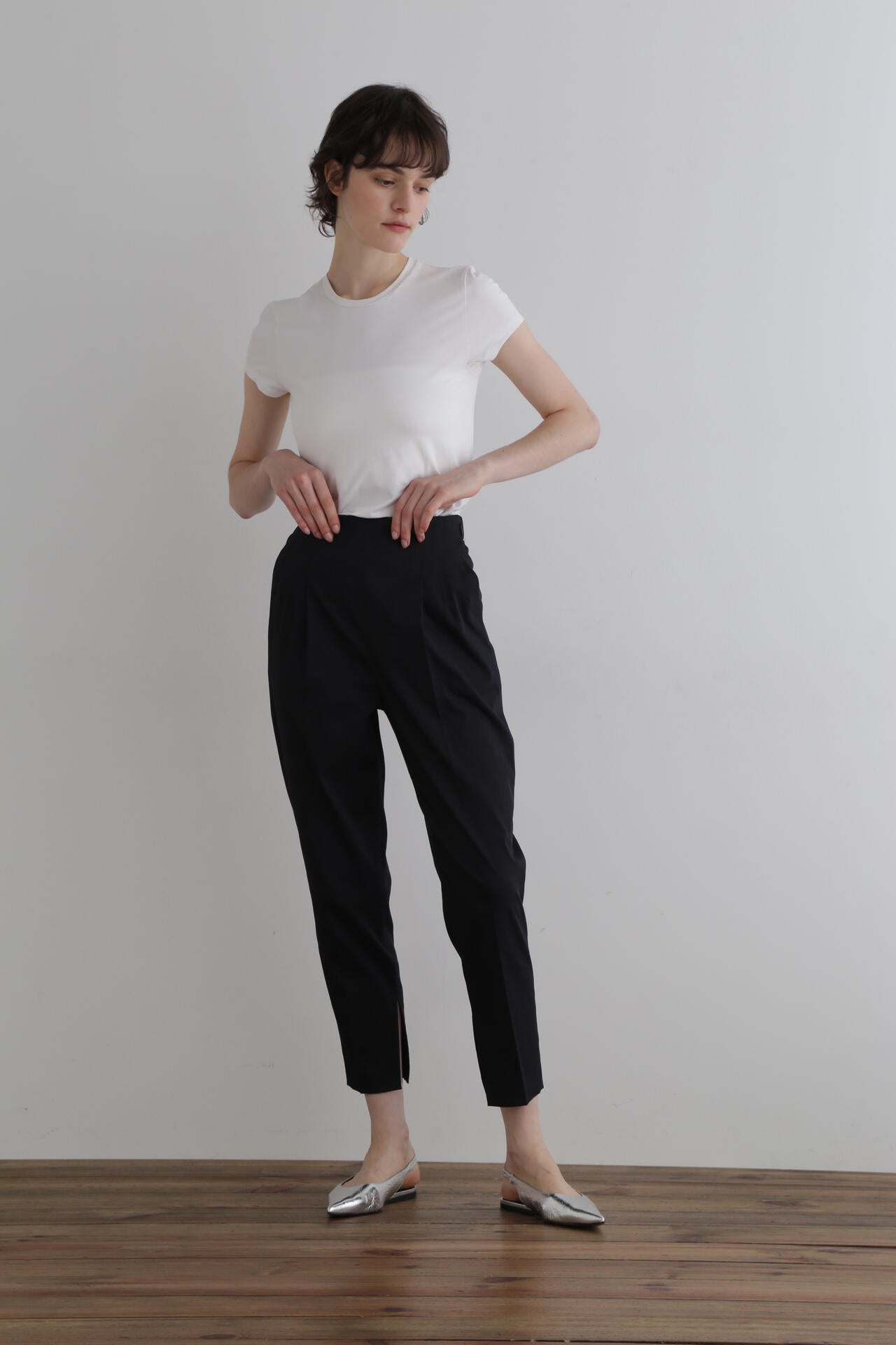 ルフィル　ダブルクロステーパードパンツ　le phil　パンツ　黒　テーパード ルフィル ダブルクロステーパードパンツ le phil パンツ 黒