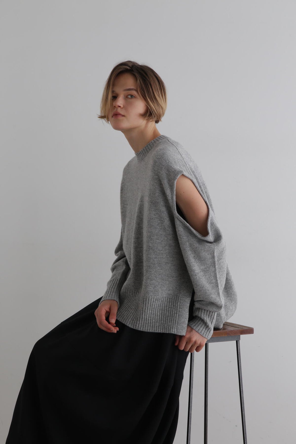 ウールカシミアスリットニット