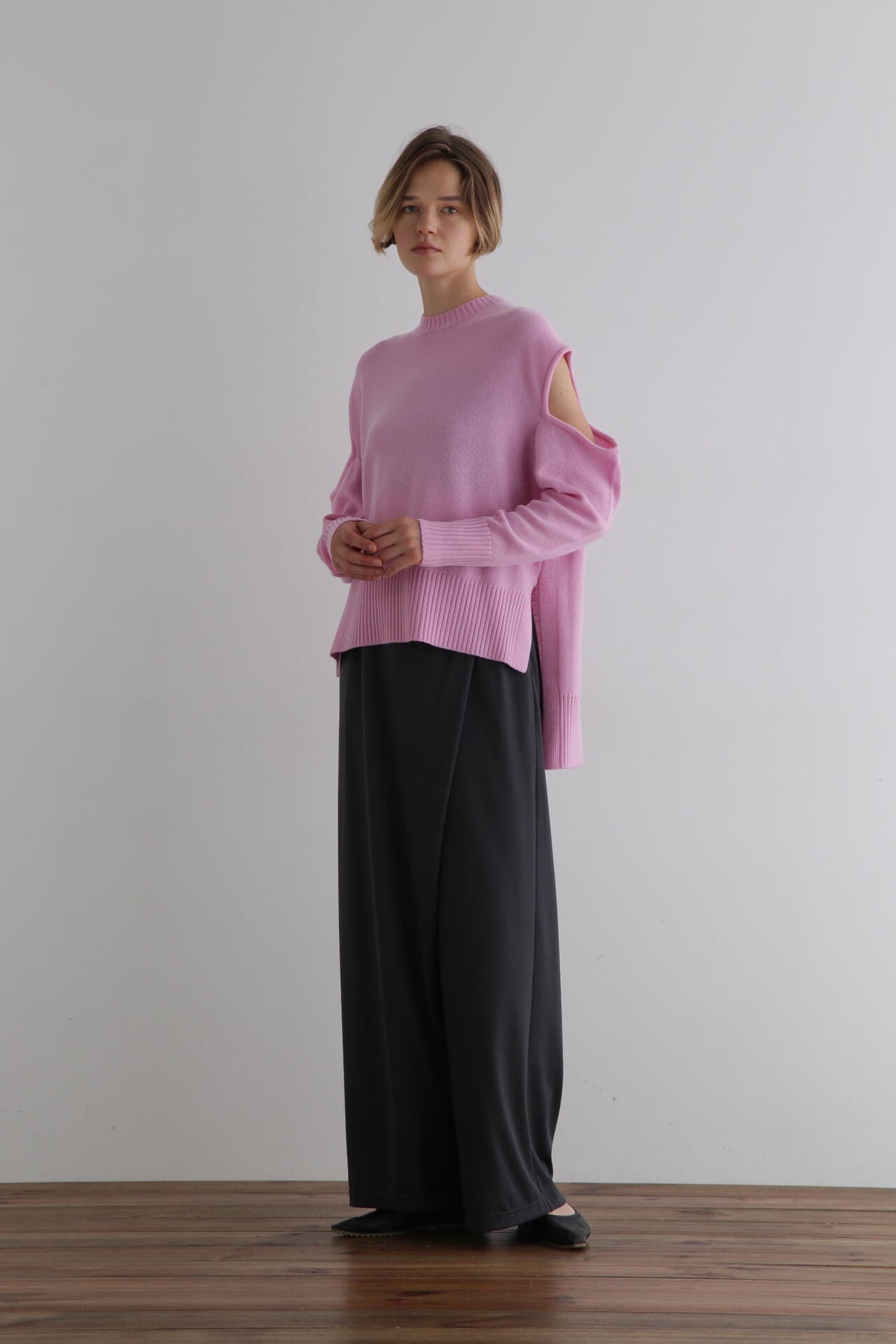 ウールカシミアスリットニット
