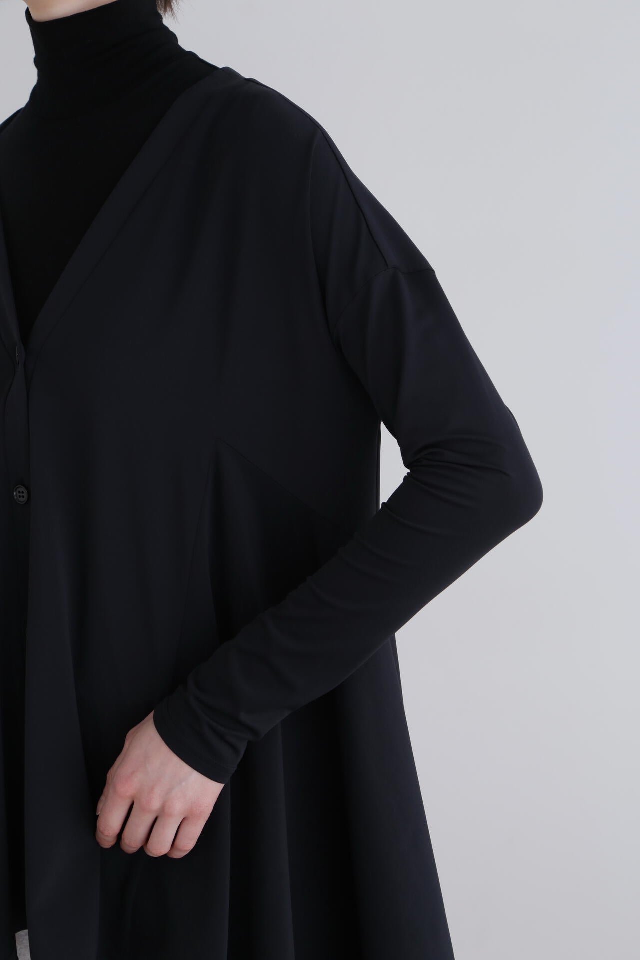 25SS LE PHIL ルフィル ベア天竺　カットソー　カーディガン　ブラック LE PHIL カーディガン ベア天竺 レディース : ZOZOTOWN Yahoo!店