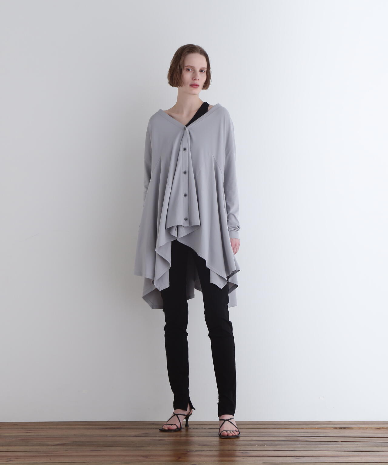 25SS LE PHIL ルフィル ベア天竺　カットソー　カーディガン　ブラック LE PHIL カーディガン ベア天竺 レディース : ZOZOTOWN Yahoo!店